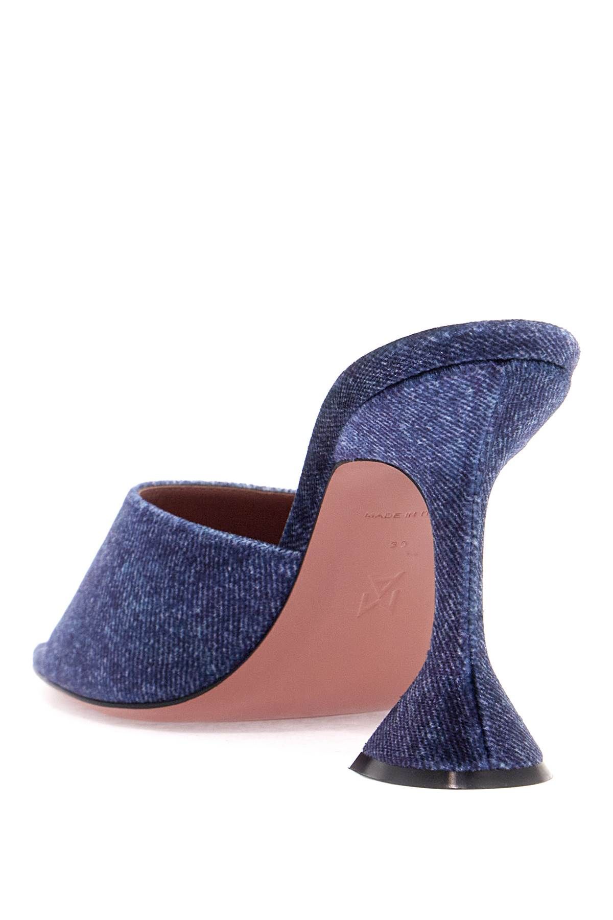 Shop Amina Muaddi Velvet Lupita Mules In Blue