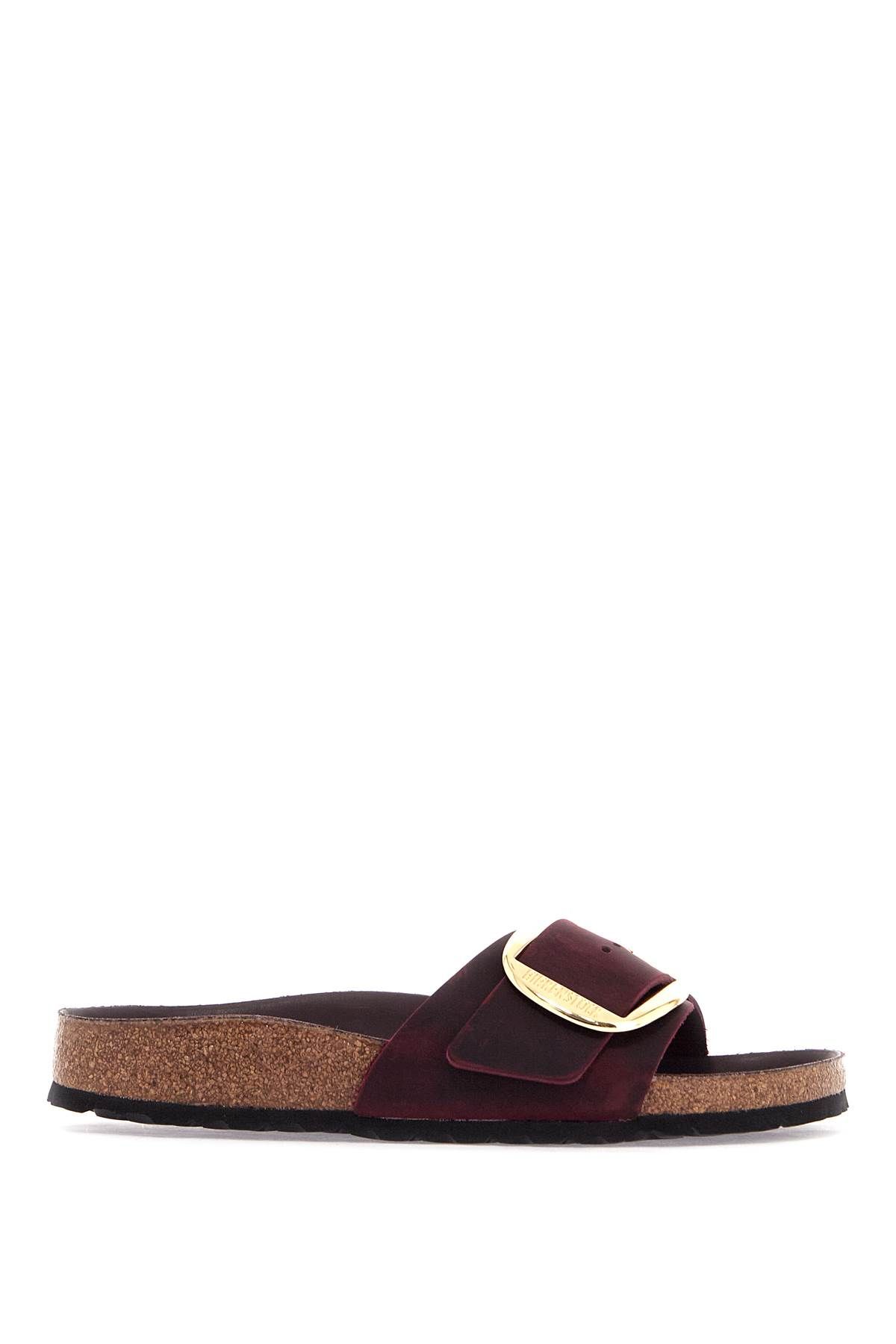 Shop Birkenstock Madrid Big Buckle Slides In Purple