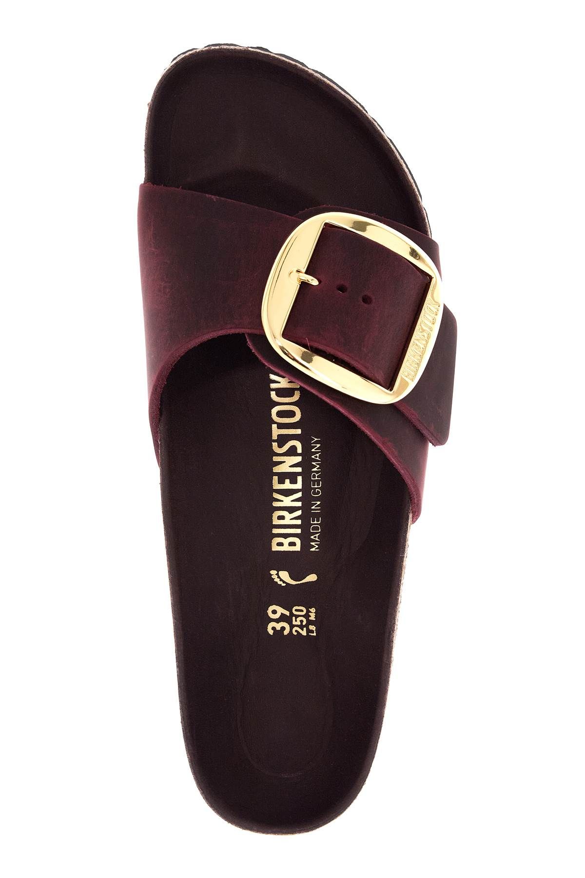 Shop Birkenstock Madrid Big Buckle Slides In Purple