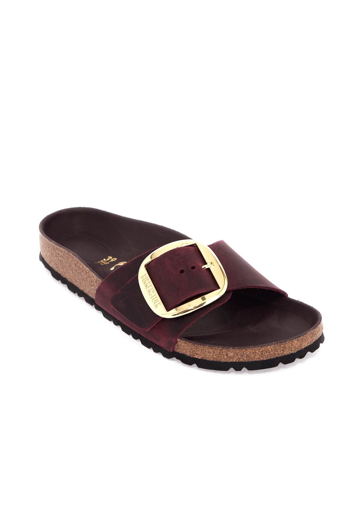 Shop Birkenstock Madrid Big Buckle Slides In Purple