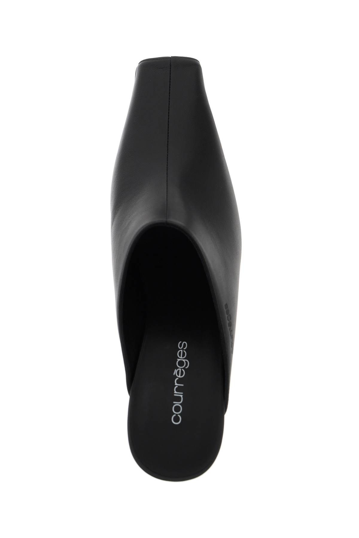 Shop Courrèges Leather Mules For In Black