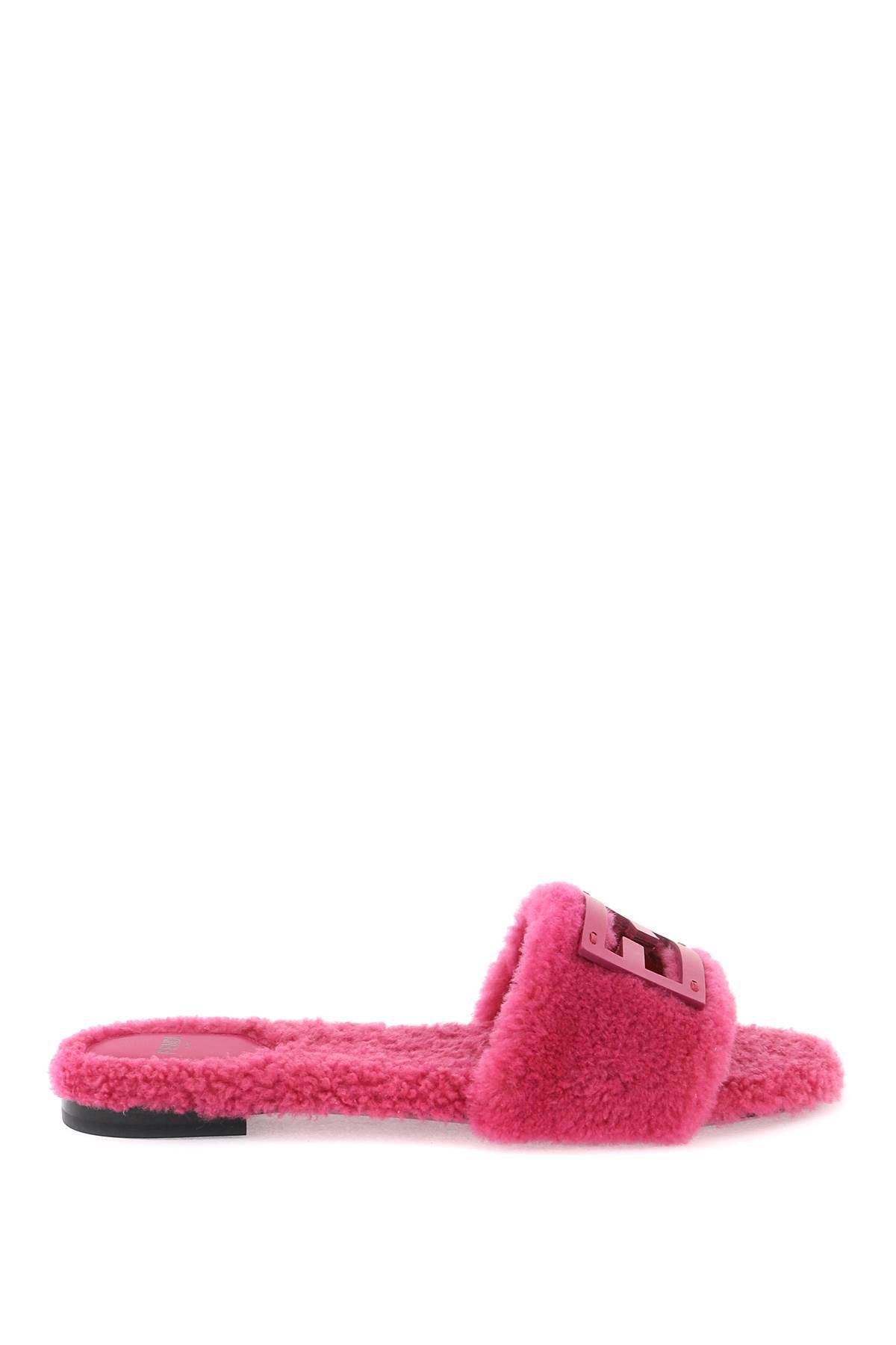 Shop Fendi Baguette Slides In Pink,fuchsia