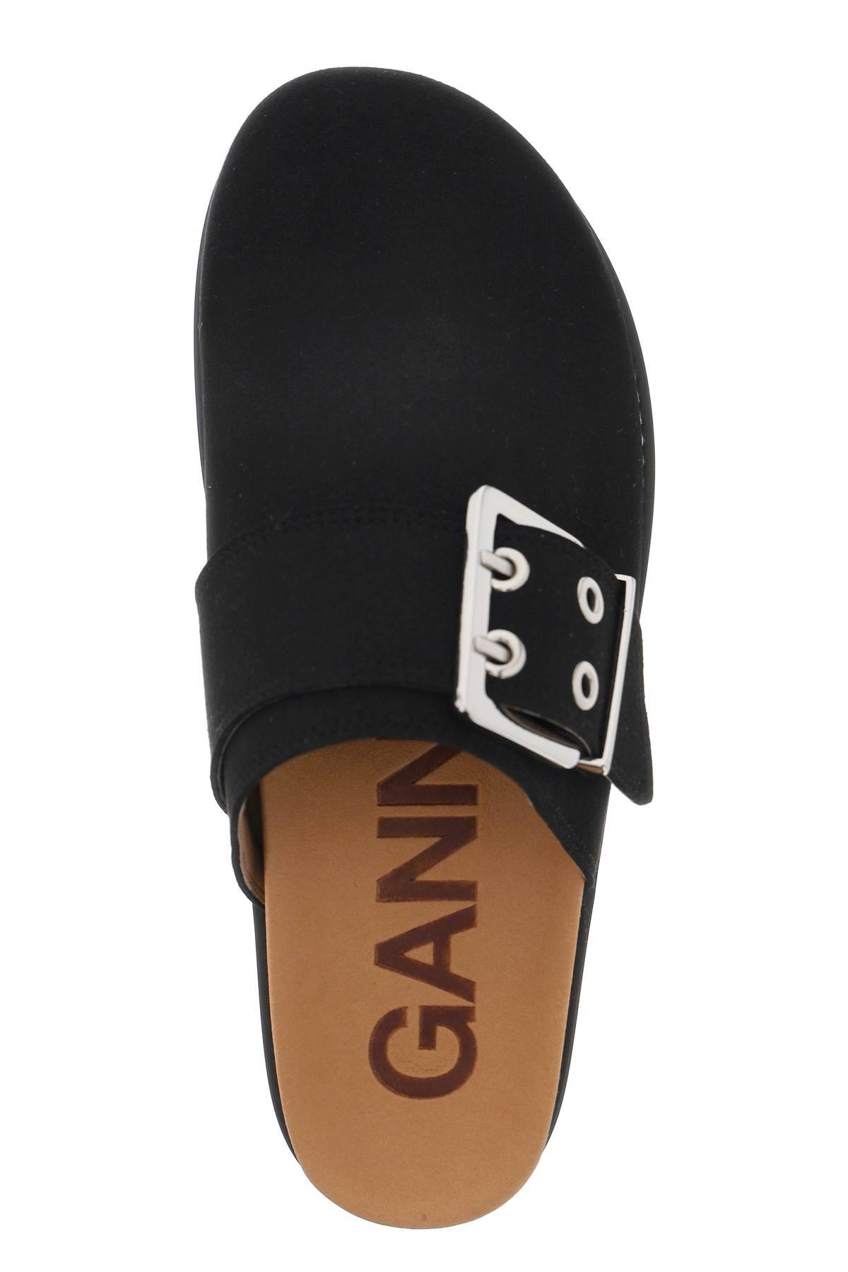 Shop Ganni Suede-like Faux Leather M In Black