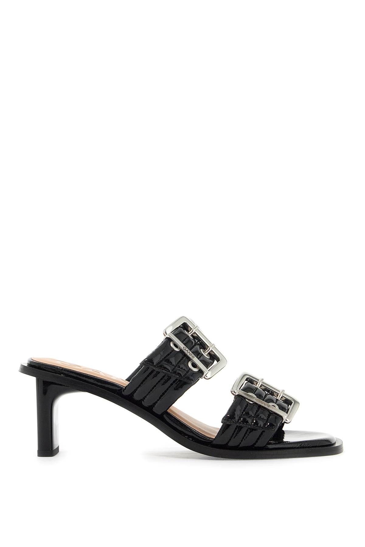 Shop Ganni "women's Patent Buckle M In Black