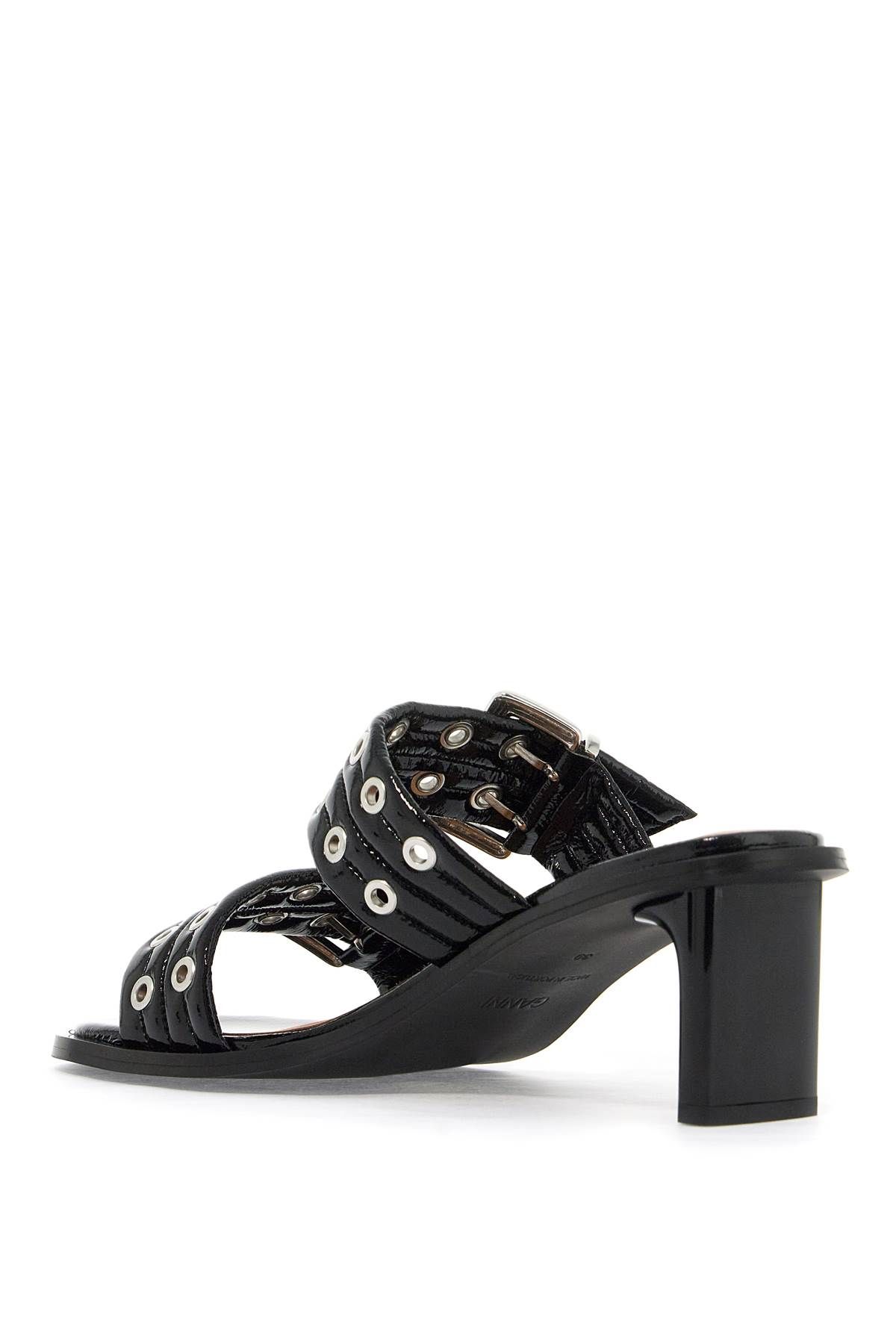 Shop Ganni "women's Patent Buckle M In Black