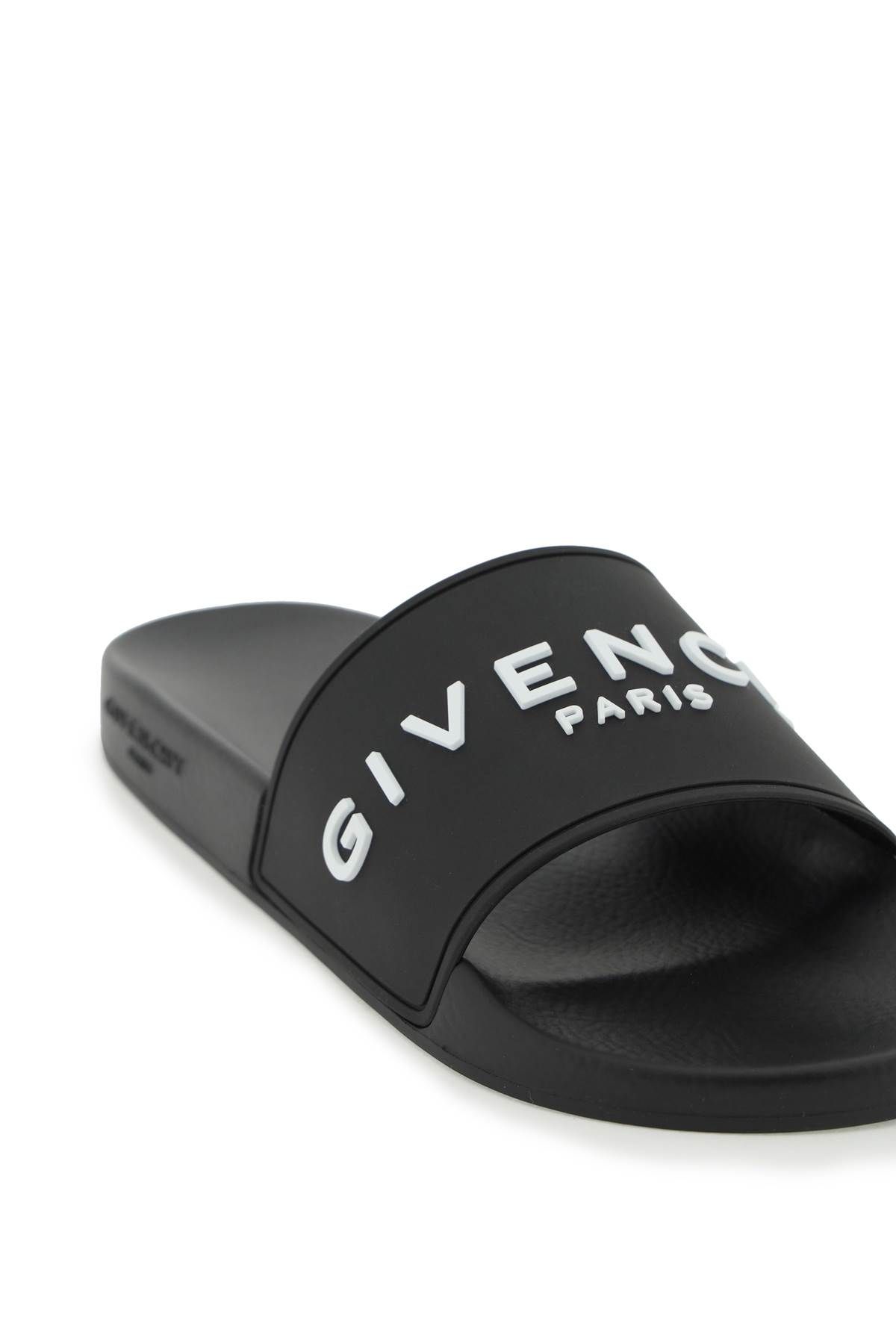 Shop Givenchy Logo Rubber Slides In Black
