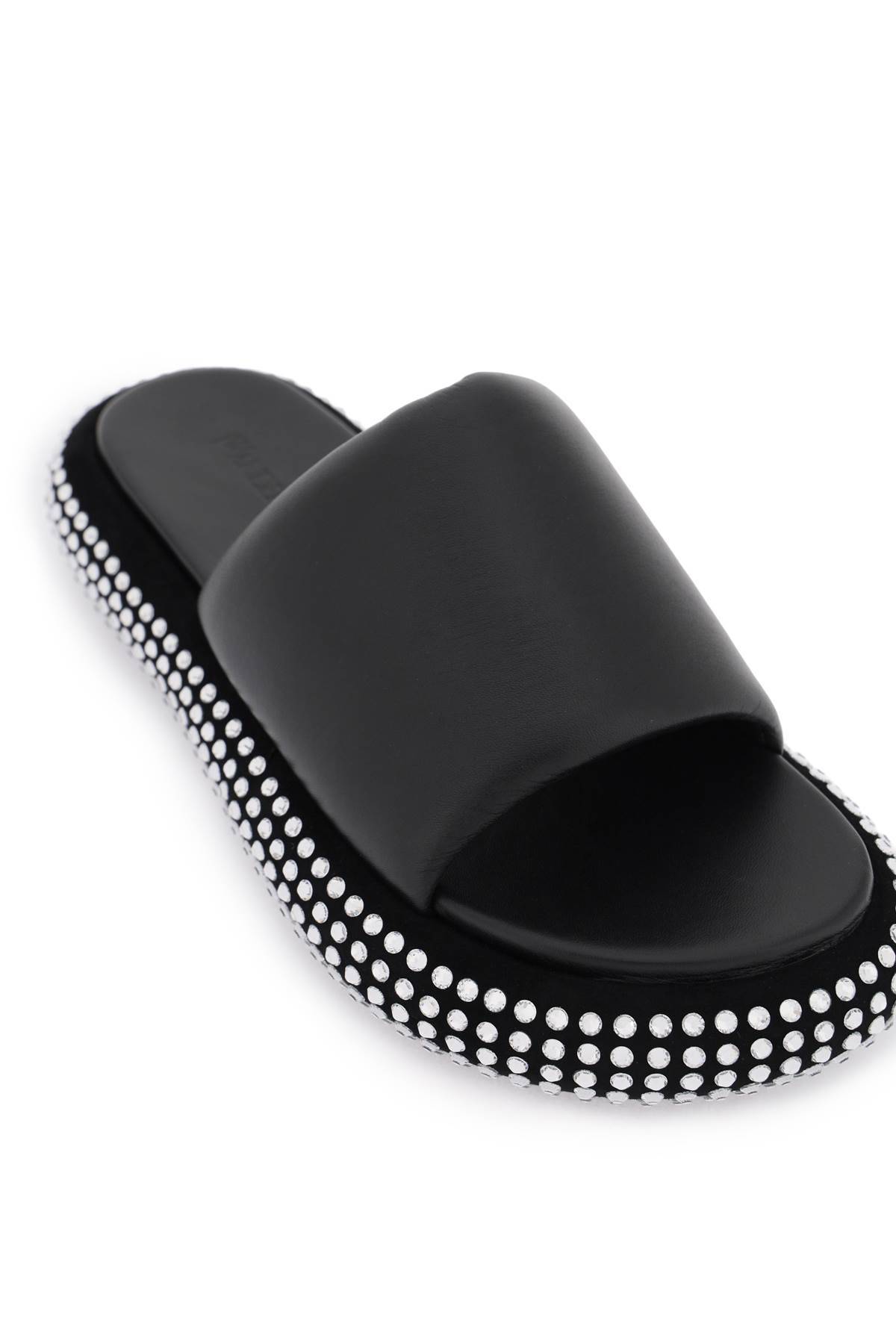 Shop Jw Anderson 'crystal Bumper' Slides In Black