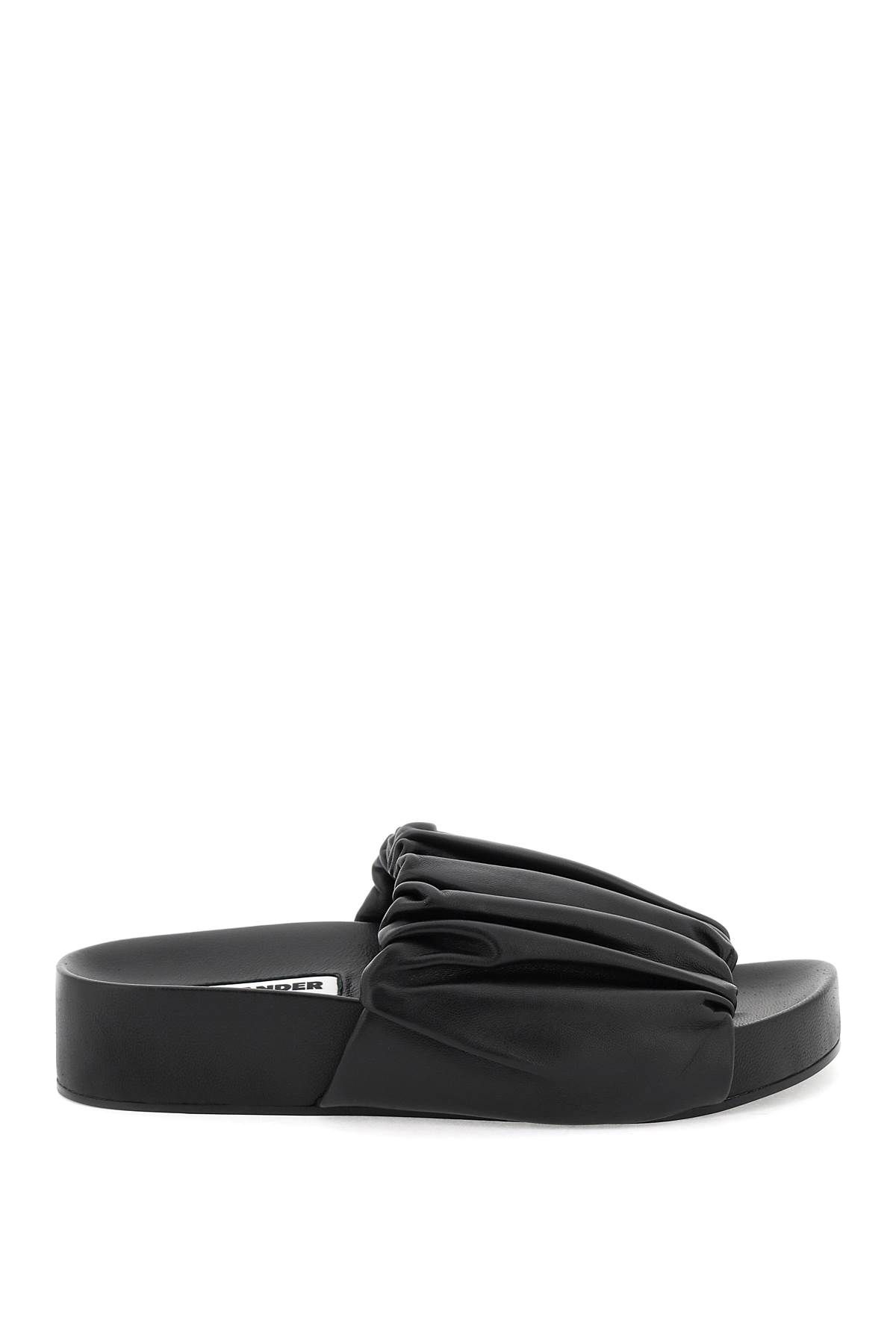 Jil Sander Nappa Leather Slides In Black