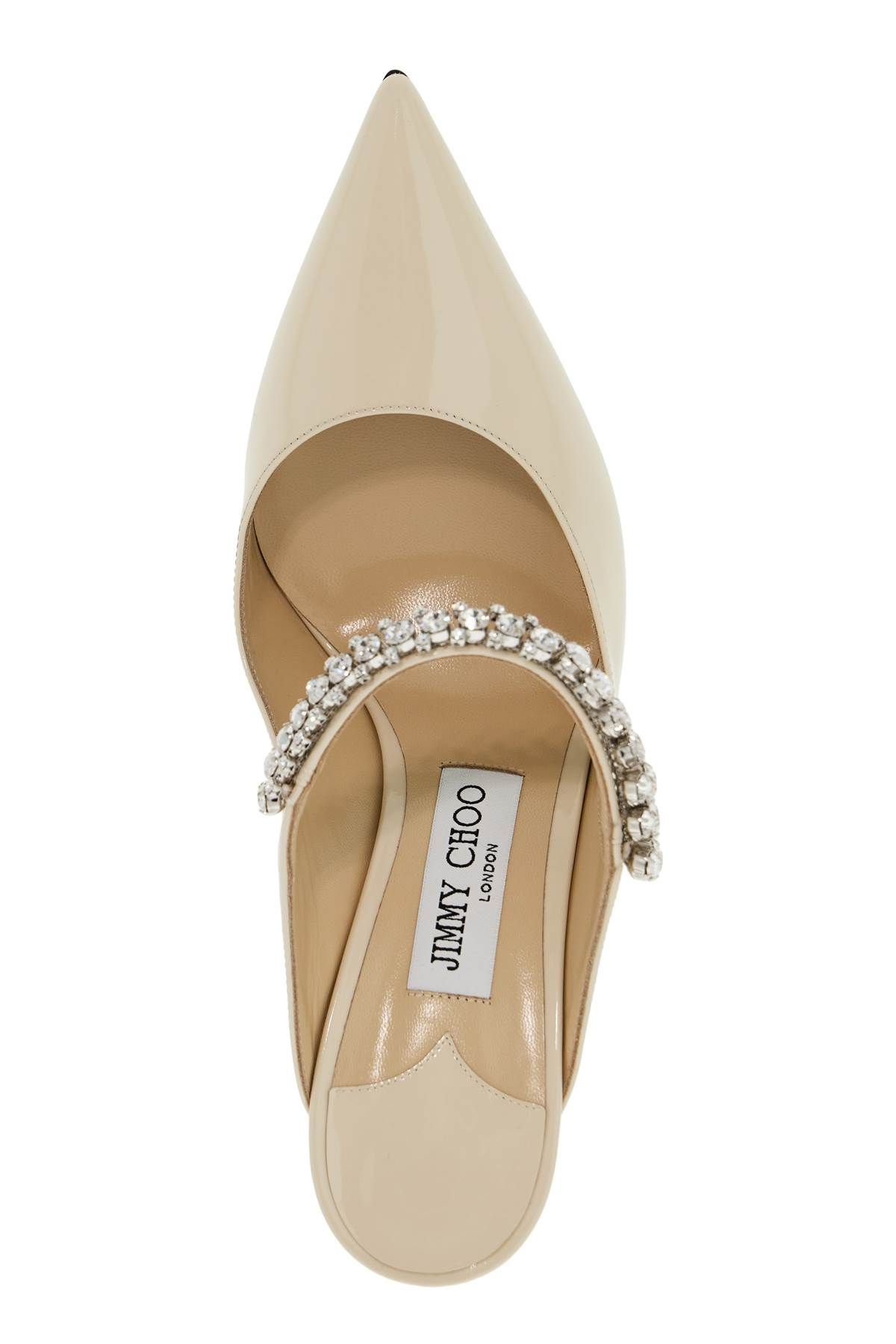 Shop Jimmy Choo Bing Crystal Mules In Neutro