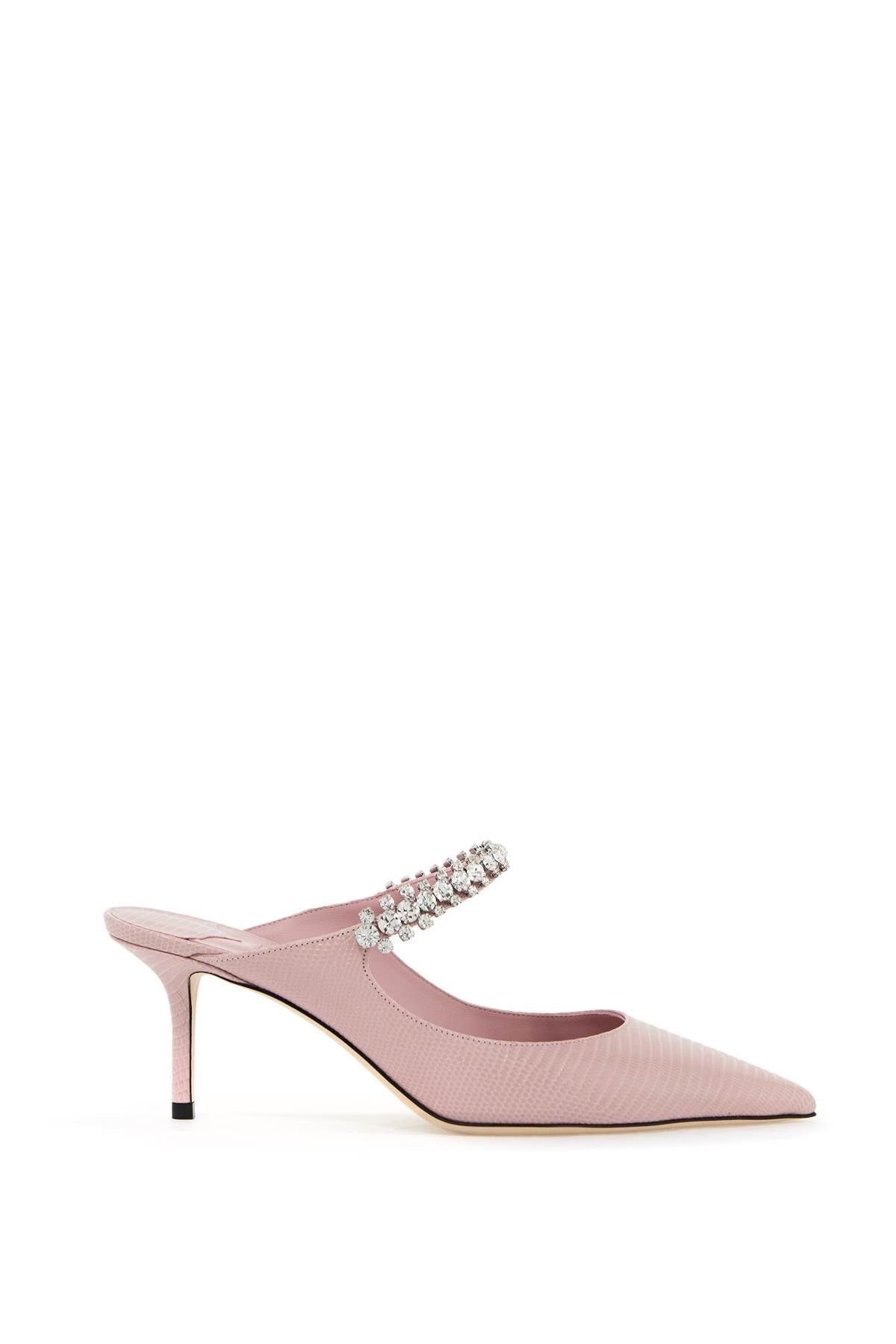 Shop Jimmy Choo Lizard-embossed Leather Bing 65 Mules In Pink