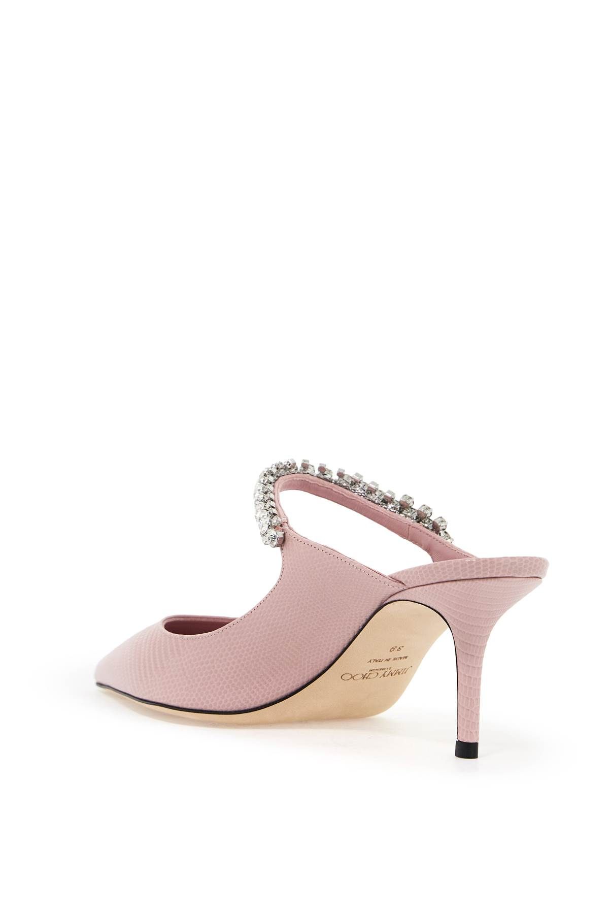 Shop Jimmy Choo Lizard-embossed Leather Bing 65 Mules In Pink