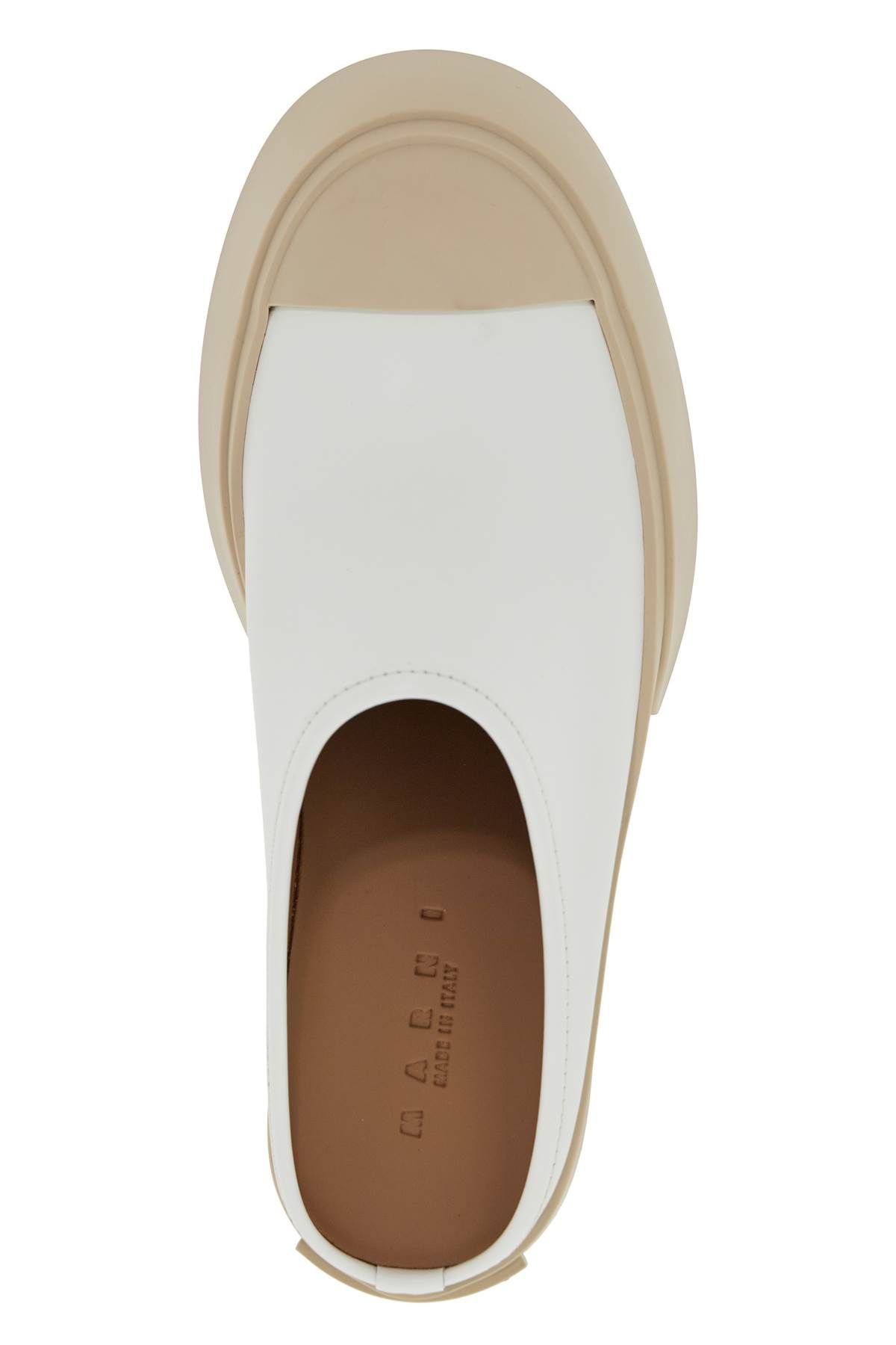 Shop Marni Smooth Leather Pablo Clogs In White