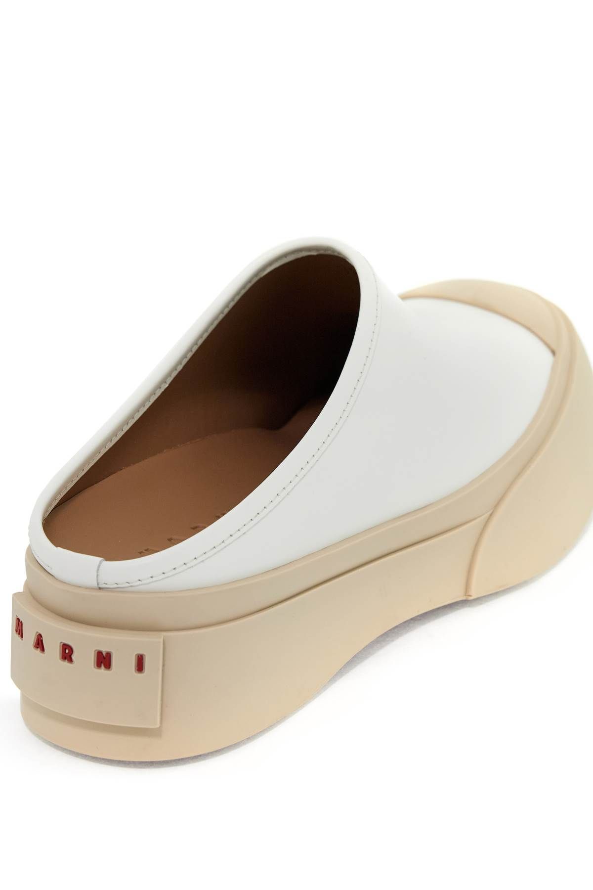 Shop Marni Smooth Leather Pablo Clogs In White