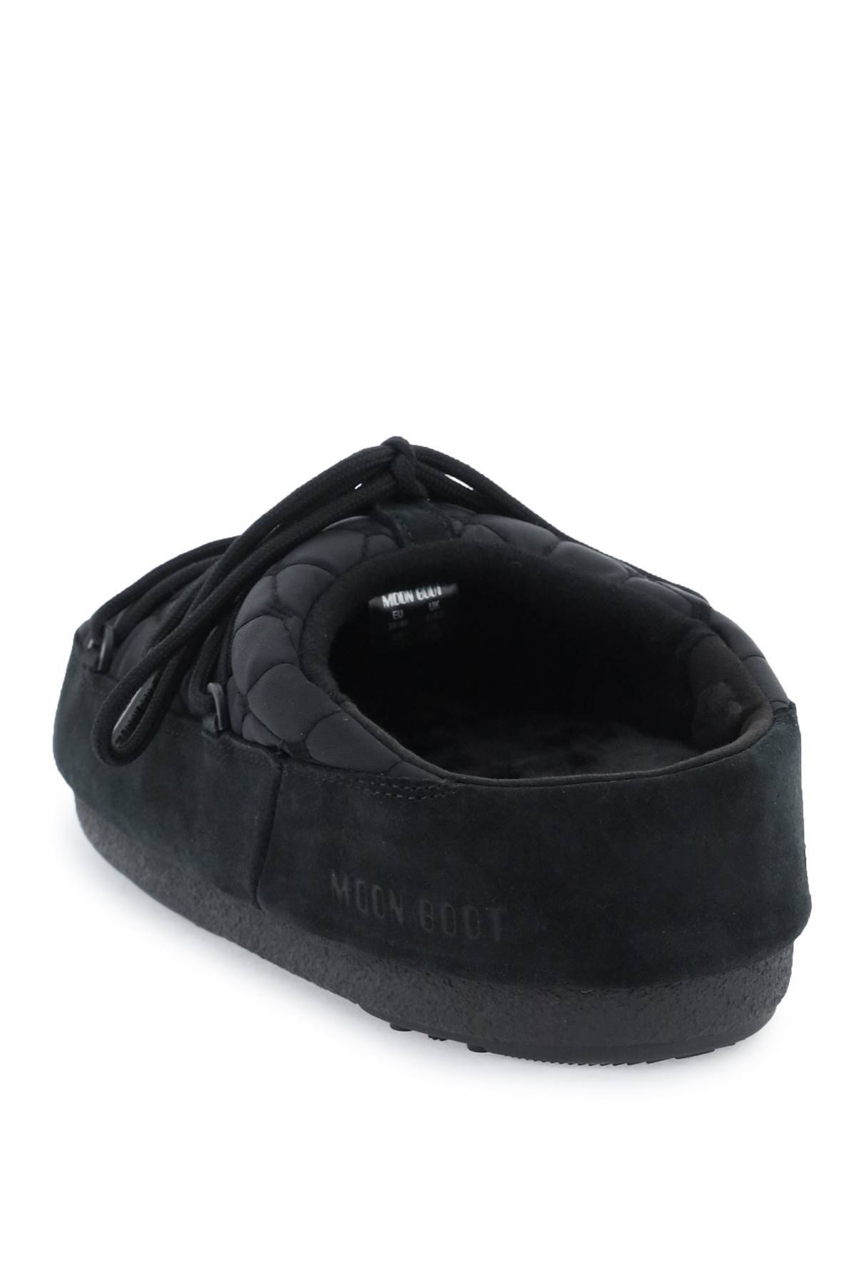Shop Moon Boot Quilted Nylon Mules In Black