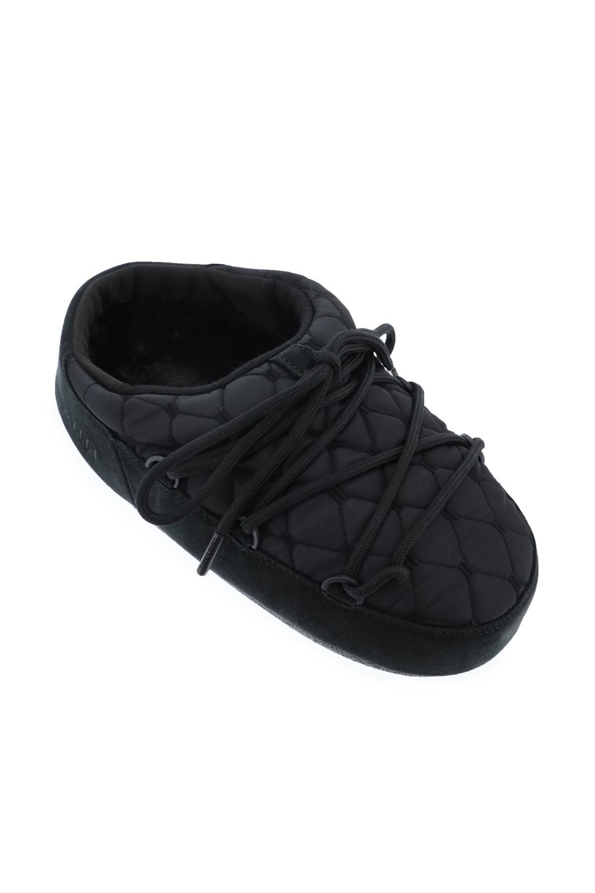 Shop Moon Boot Quilted Nylon Mules In Black