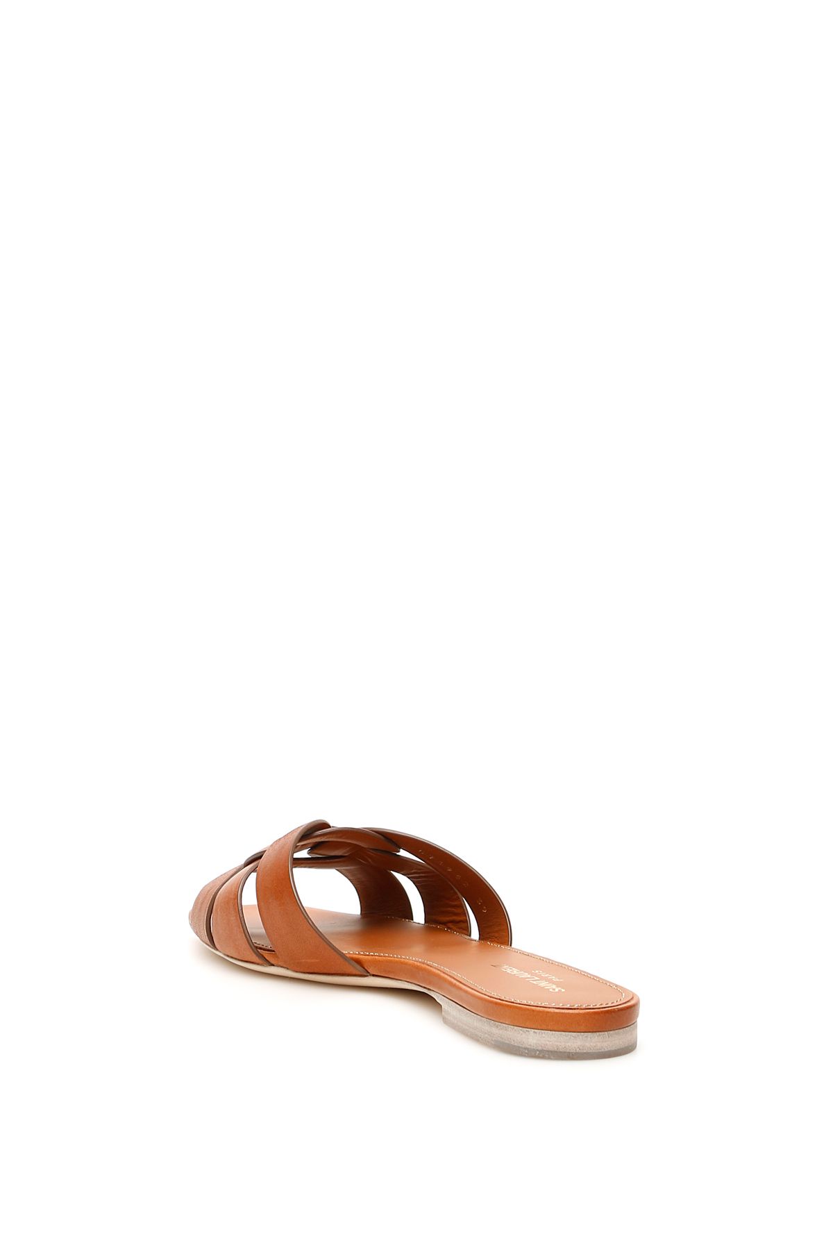 Shop Saint Laurent Nu Pieds Tribute Slides In Brown