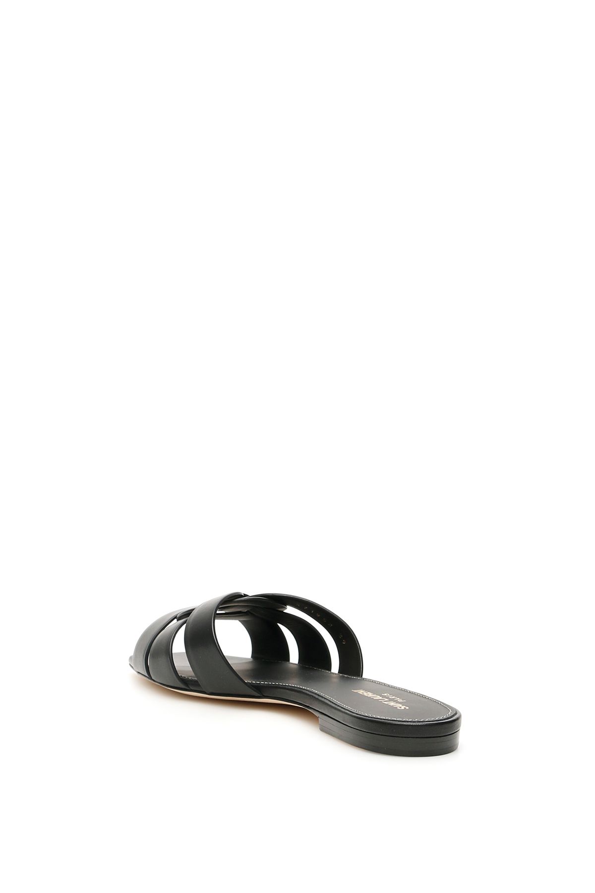 Shop Saint Laurent Nu Pieds Tribute Slides In Black