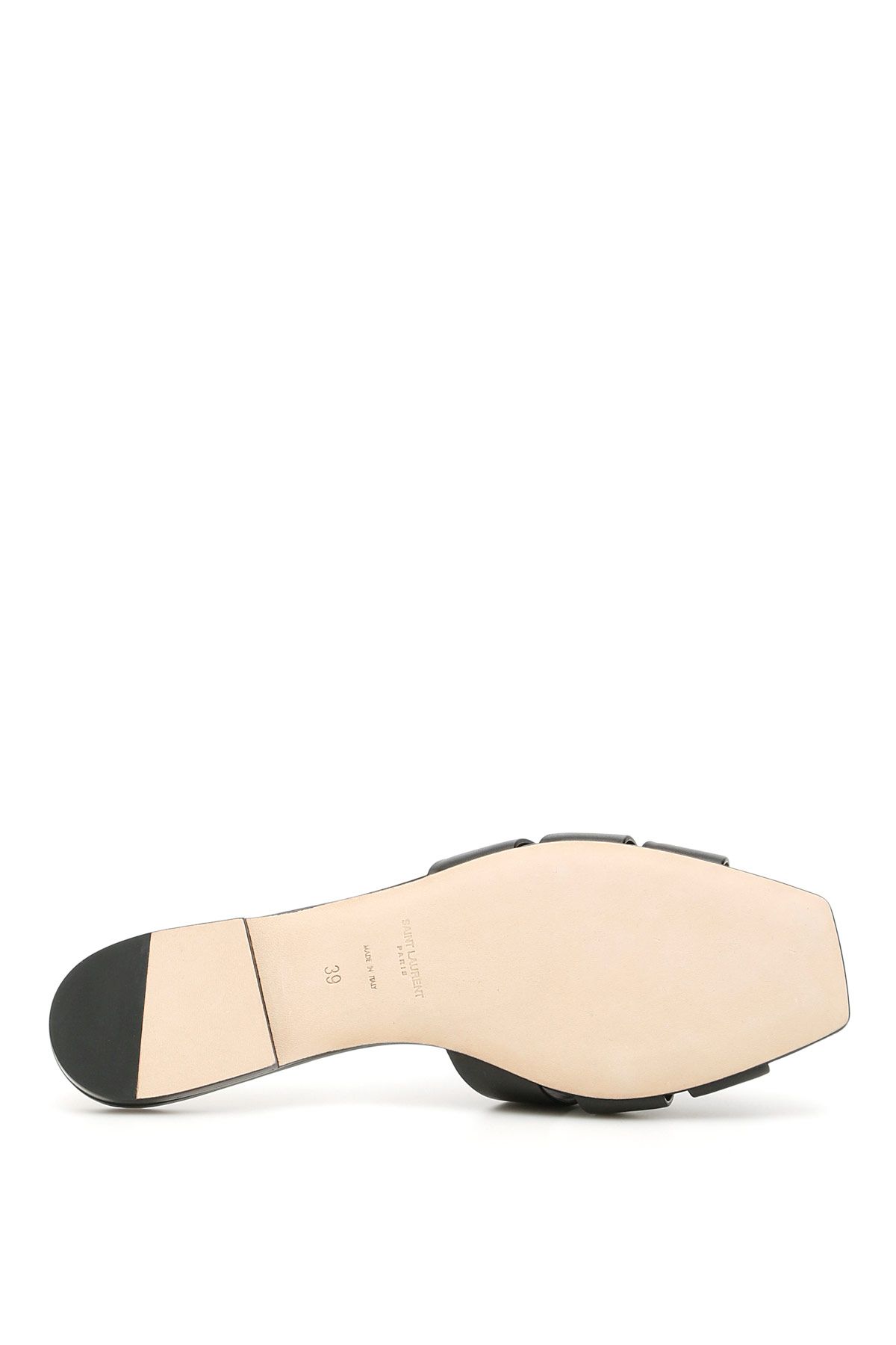 Shop Saint Laurent Nu Pieds Tribute Slides In Black