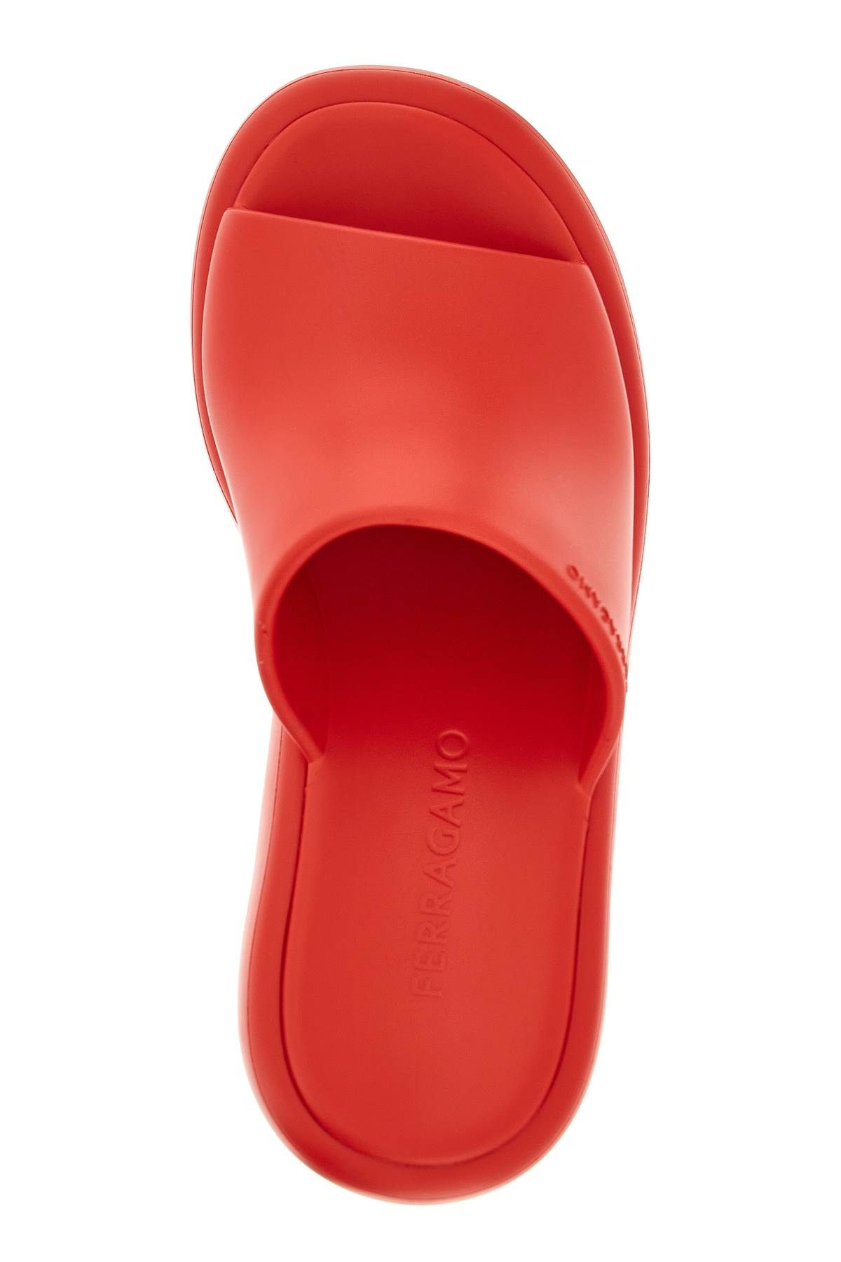 Shop Ferragamo Mules With Chunky Sole In Red