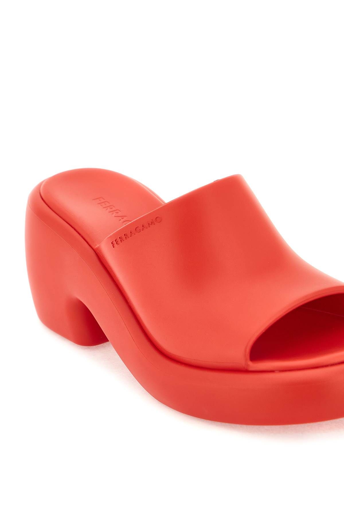 Shop Ferragamo Mules With Chunky Sole In Red