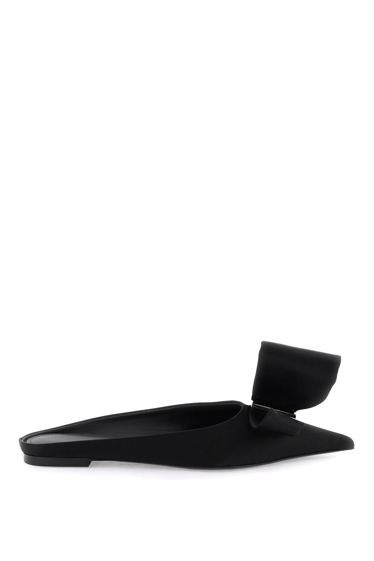 Shop Ferragamo Satin Mules With Single Maxi Bow In Black