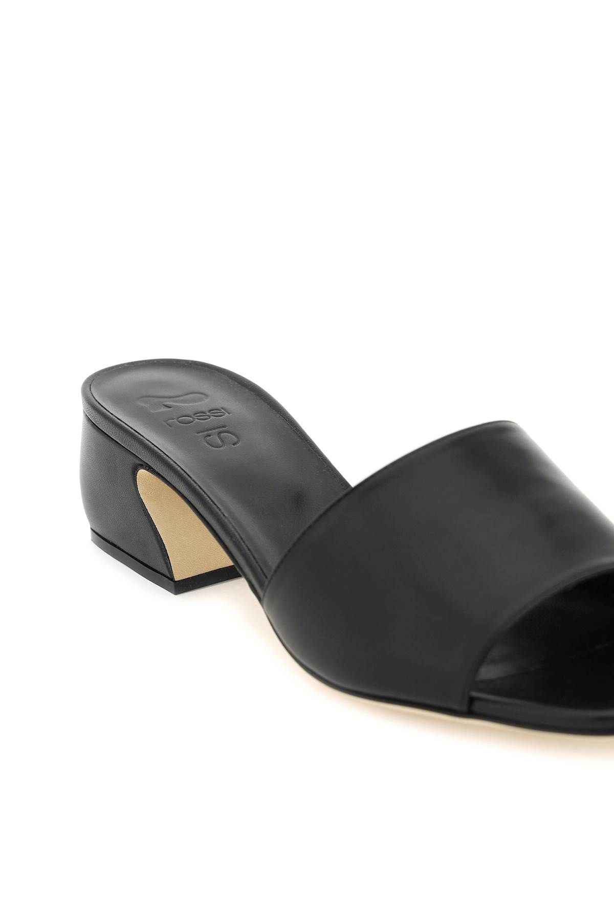 Shop Si Rossi Nappa Leather Mules In Black