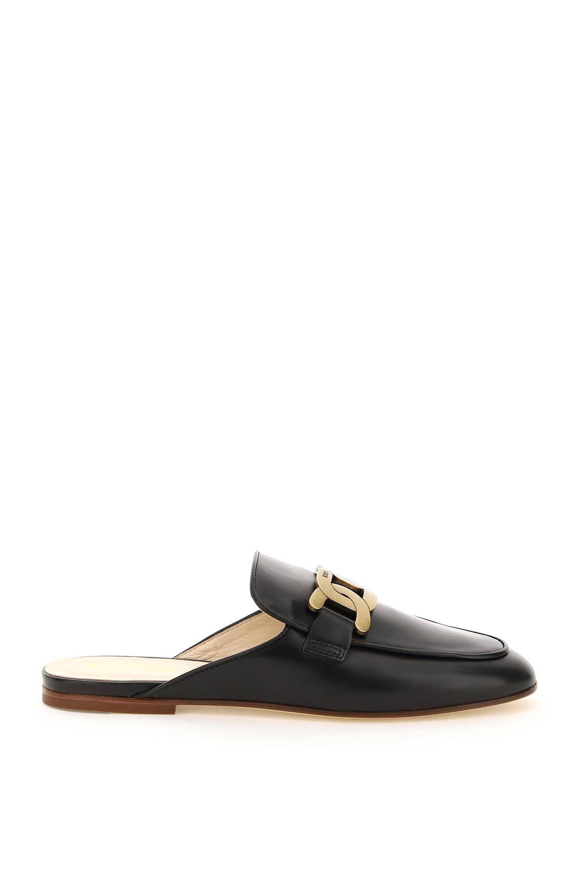 Shop Tod's Kate Leather Sabot In Black