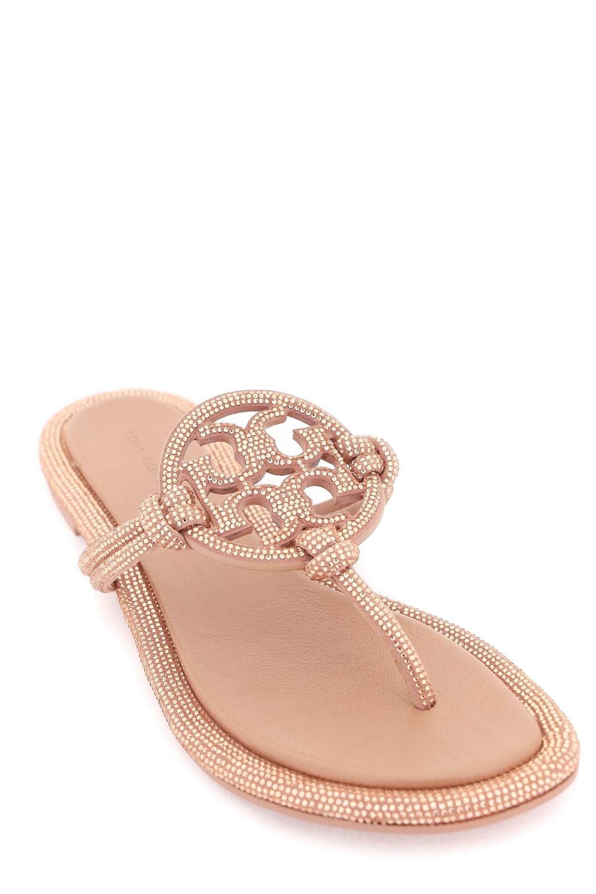 Shop Tory Burch Pavé Leather Thong Sandals In Pink