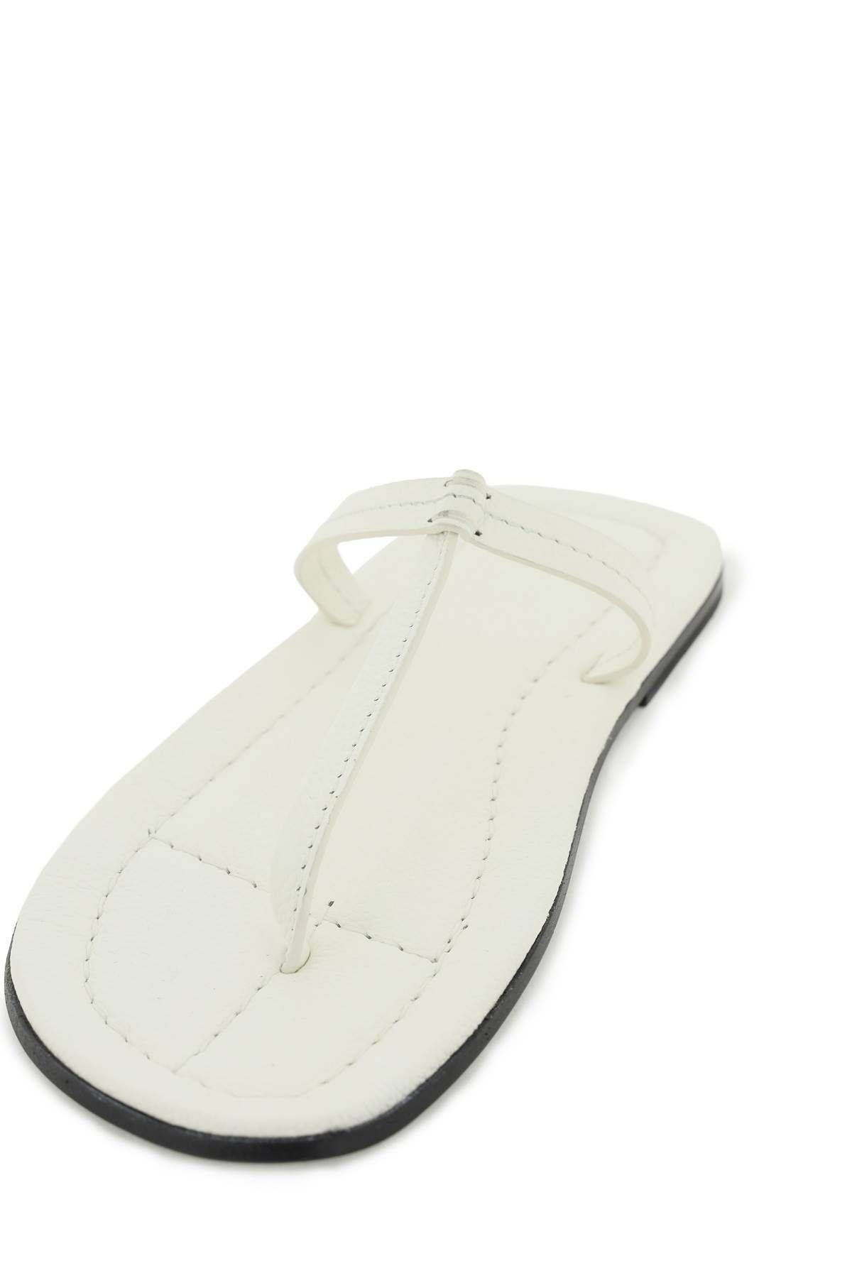 Shop Totême 't-strap' Thong Mules In White