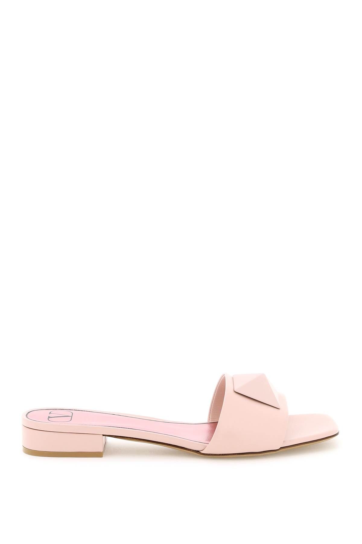 Shop Valentino One Stud Leather Mules In Pink