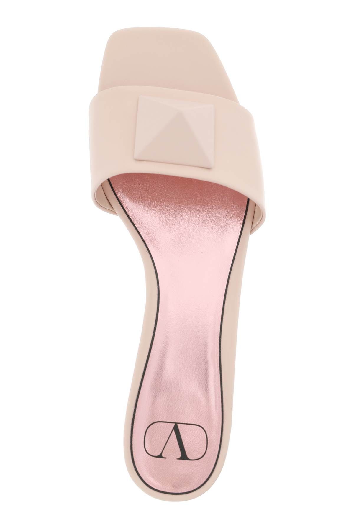 Shop Valentino One Stud Leather Mules In Pink