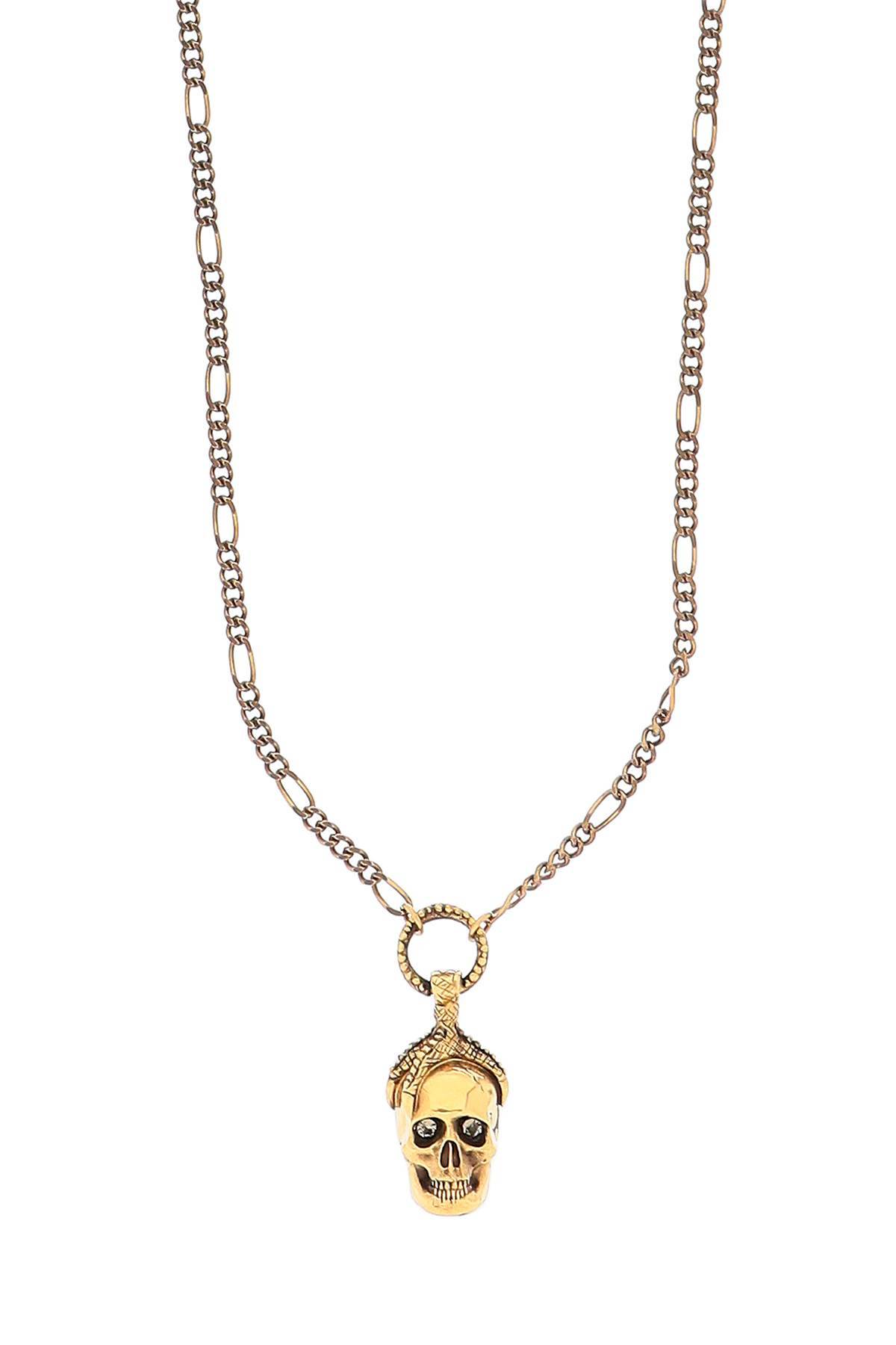 Shop Alexander Mcqueen Victorian Skull Necklace In Gold