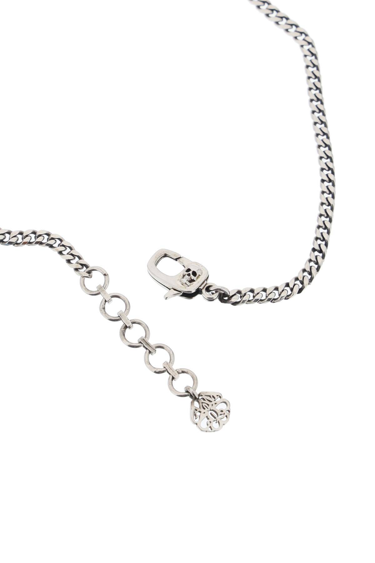 Shop Alexander Mcqueen Skull Knuckle Necklace In Silver