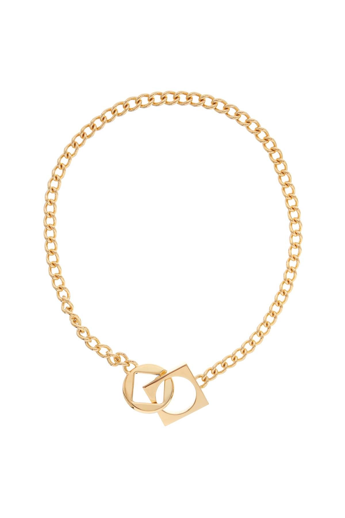 Shop Jacquemus Necklace 'the Round Square In Gold