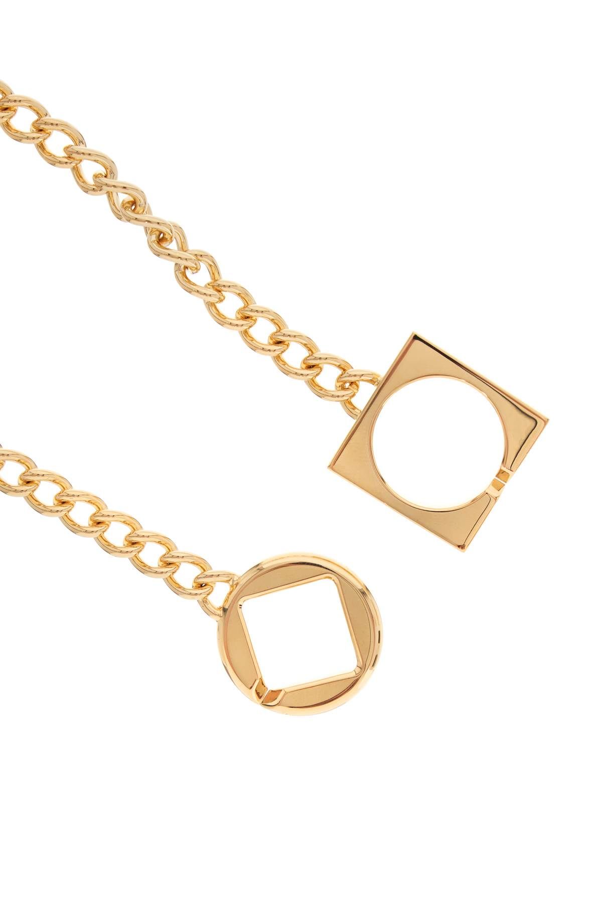 Shop Jacquemus Necklace 'the Round Square In Gold