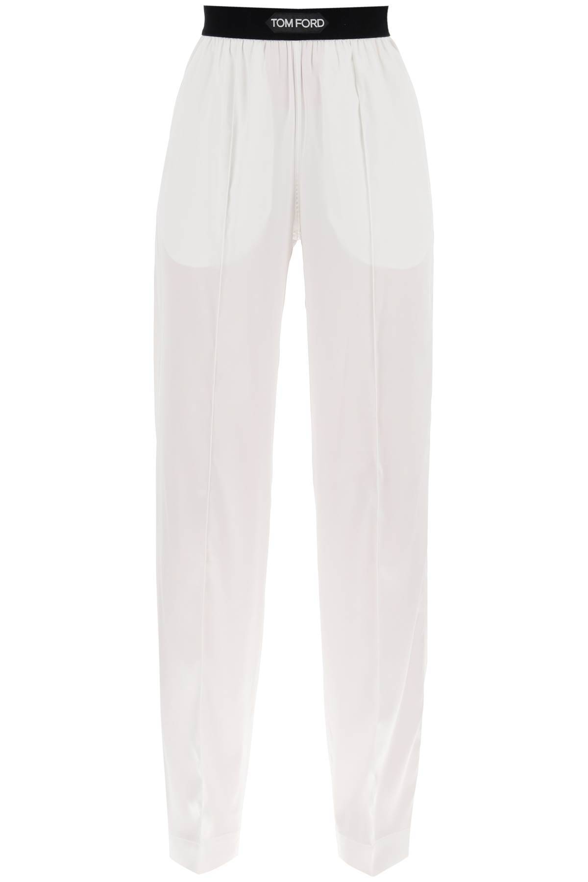 Shop Tom Ford Silk Pajama Pants In White