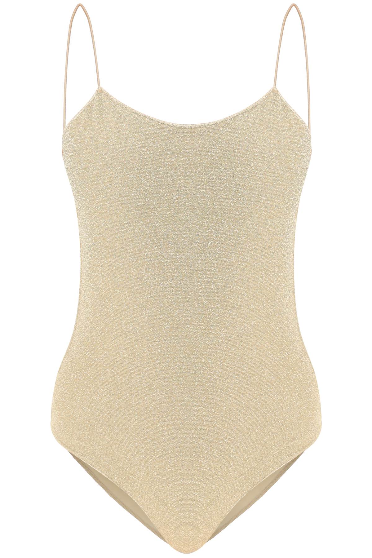 Shop Oseree Lurex Swimsuit In Gold