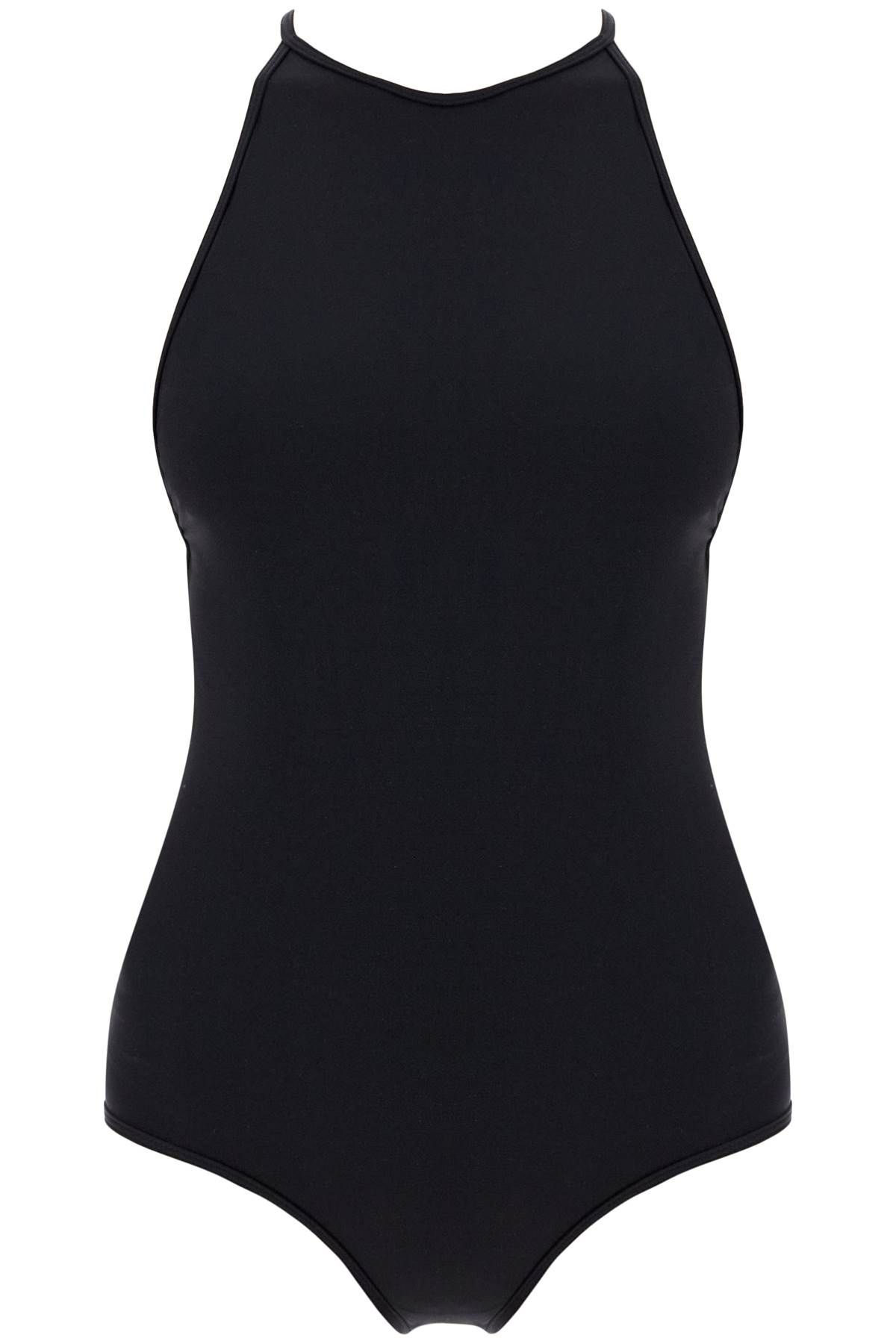 Shop Totême Halter Neck One-piece Swims In Black