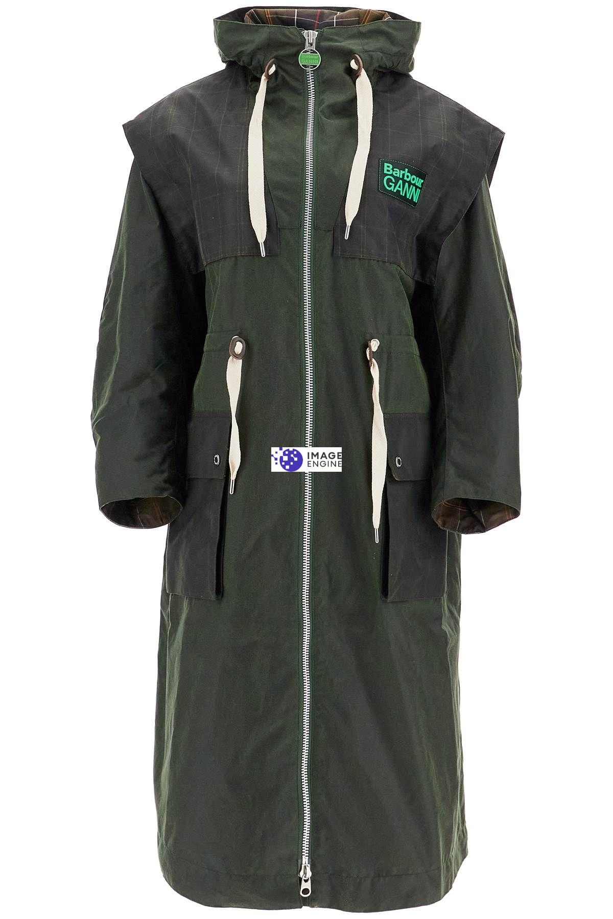 Barbour Waxed Cotton Parka Jacket In Green