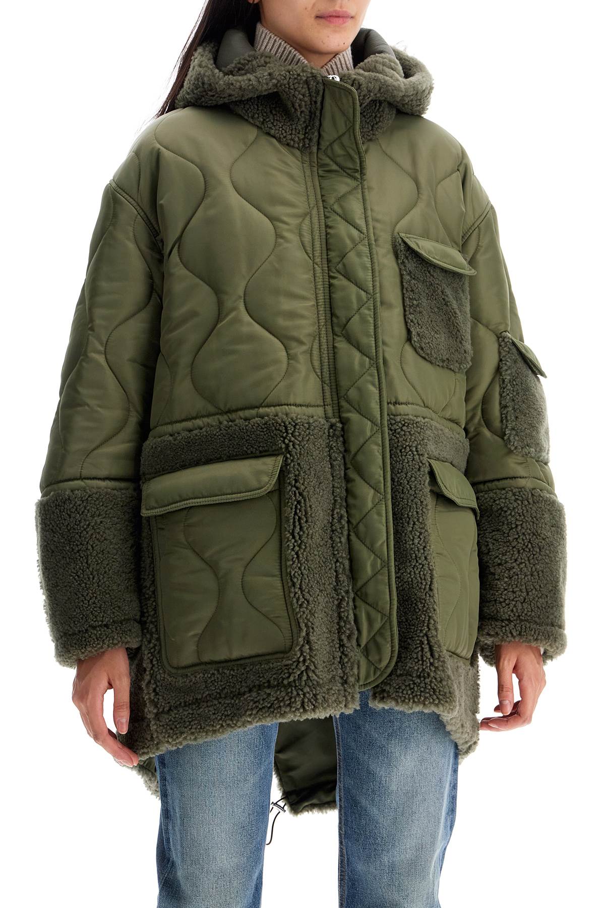 BLANCHA SHEARLING AND NYLON PARKA 