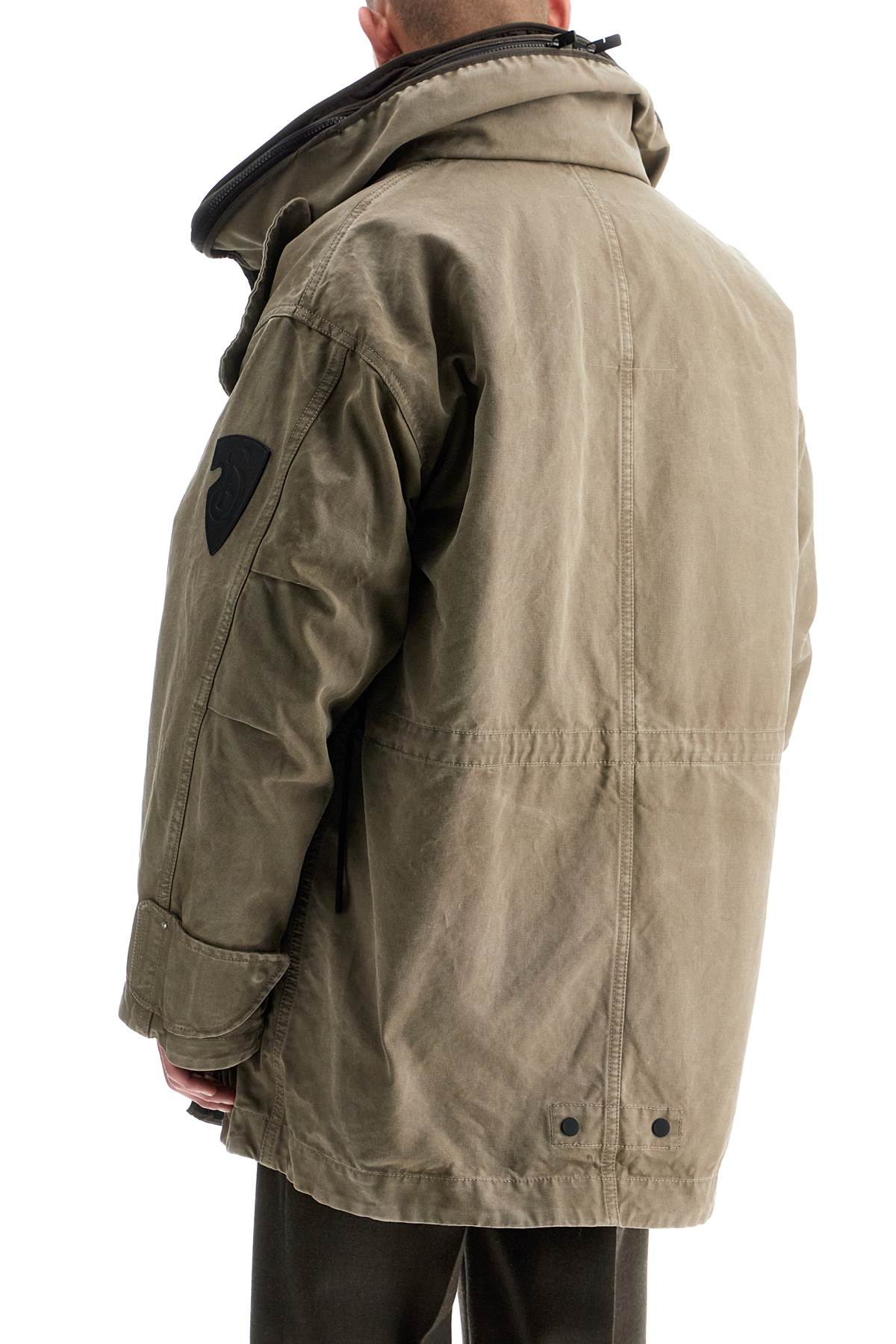 Shop Burberry Detachable Parka In Khaki