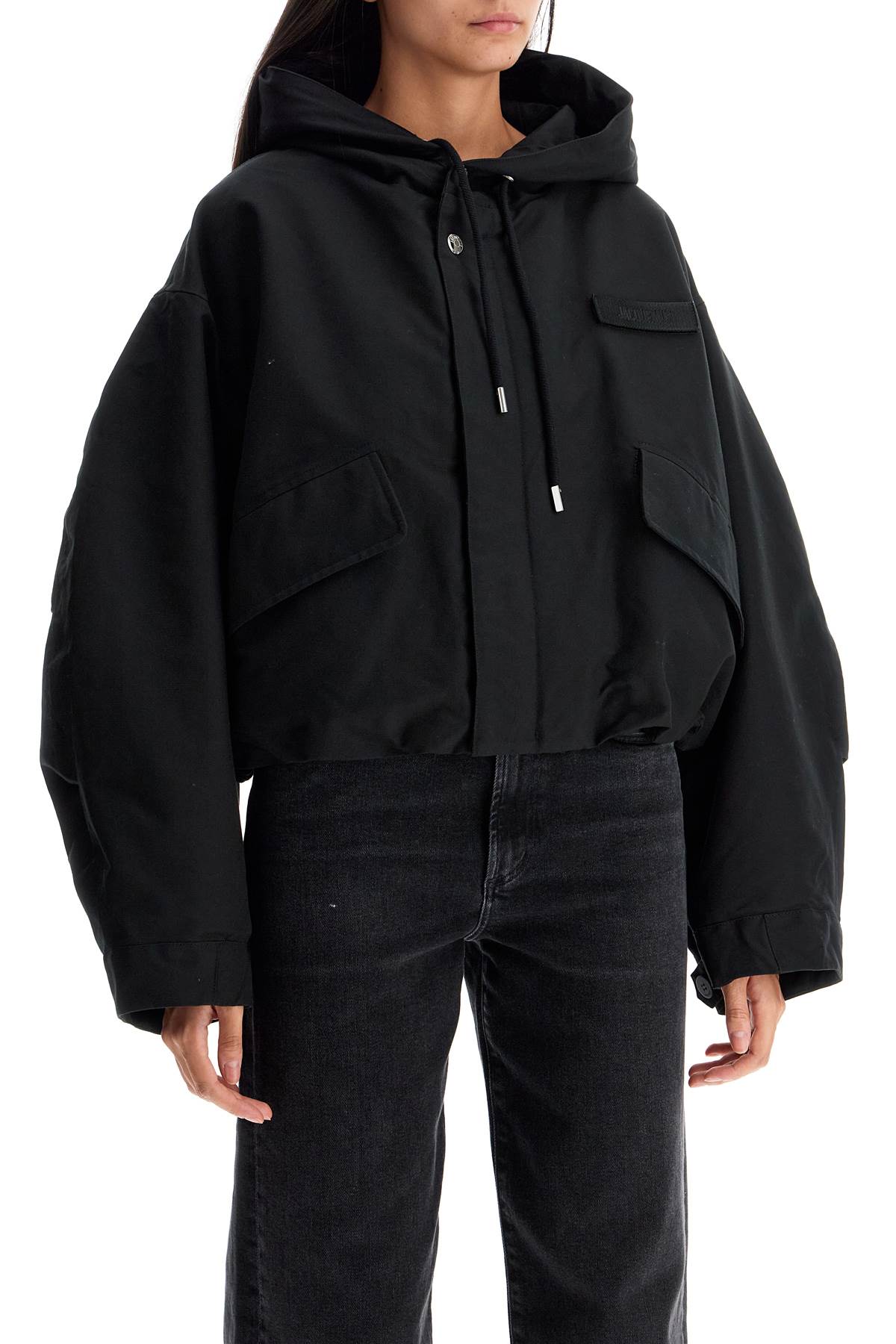 Shop Jacquemus Short Caraco Parka Jacket ' In Black