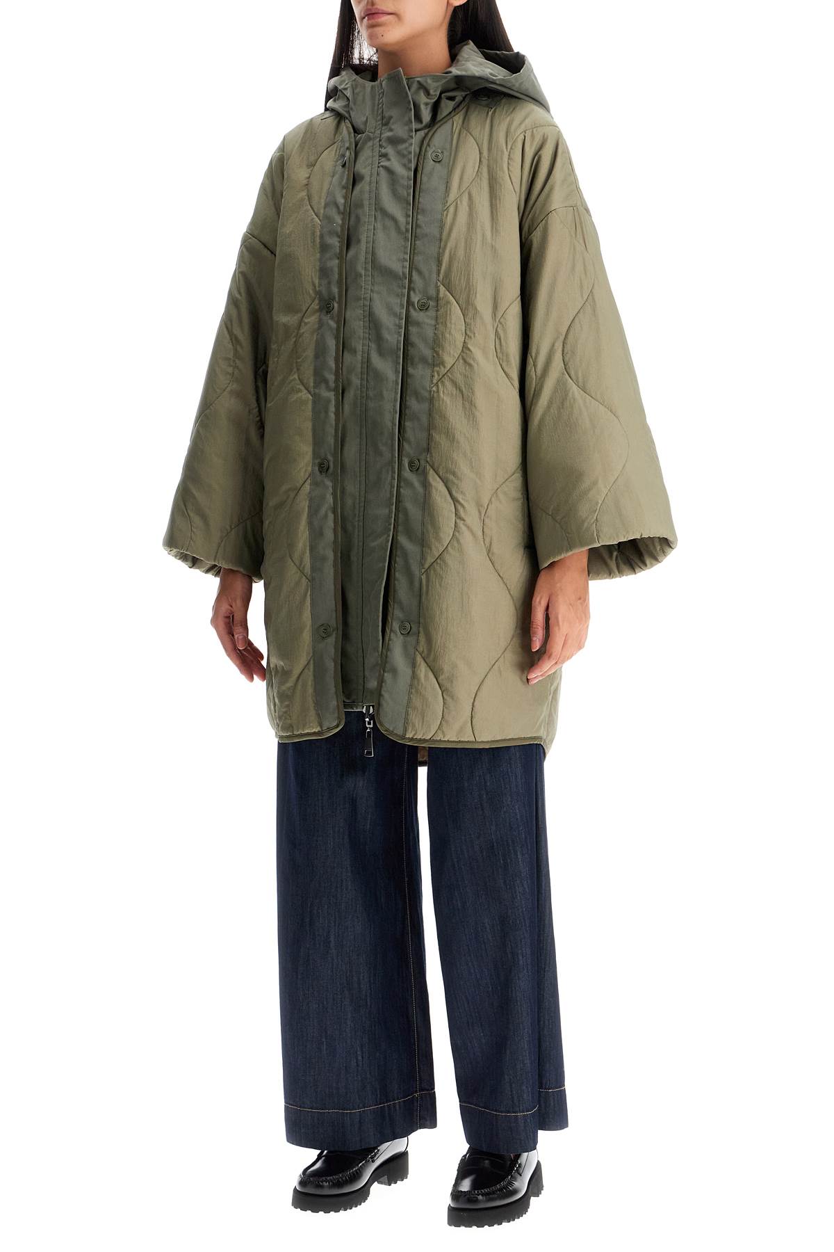 Shop Weekend Max Mara Reversible Hooded Parka With In Khaki