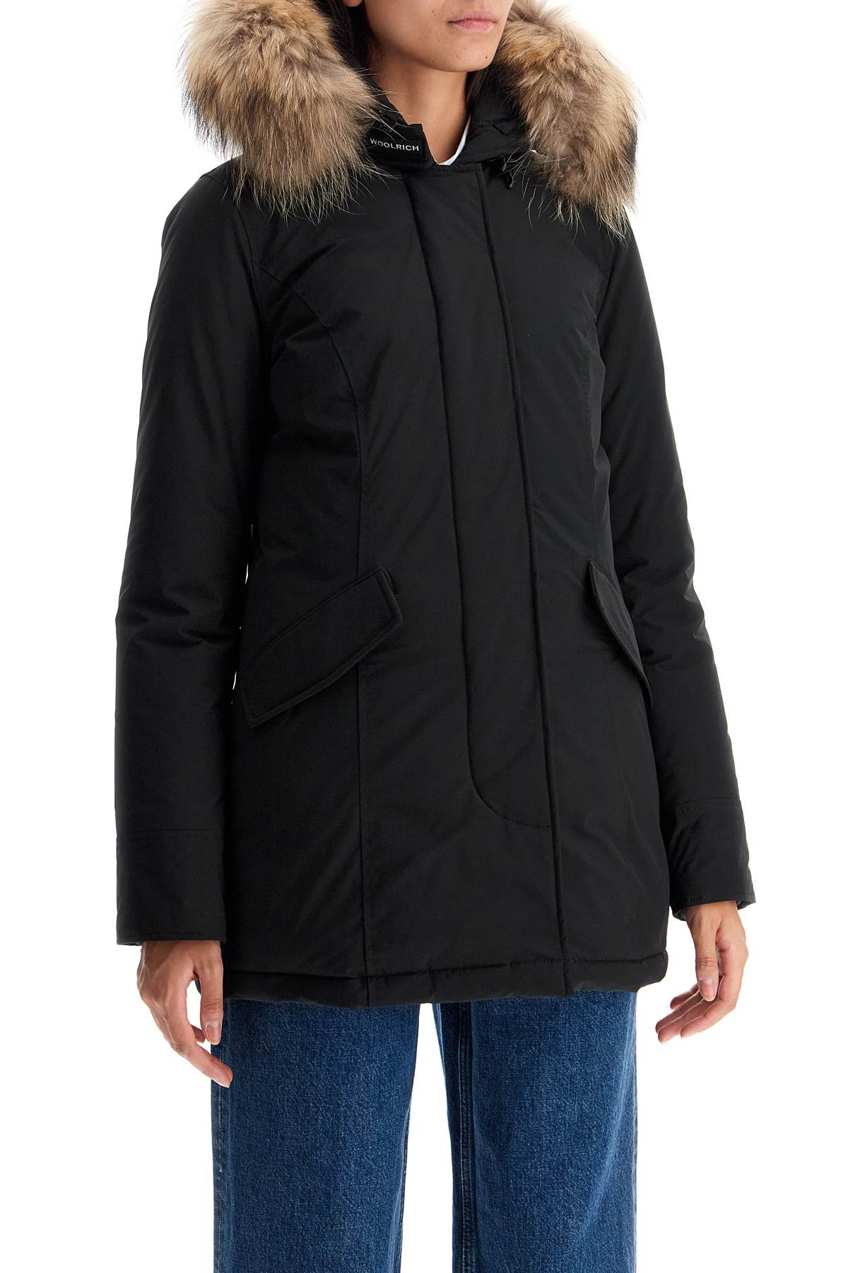 Shop Woolrich Luxury Arctic Parka With Fur In Black