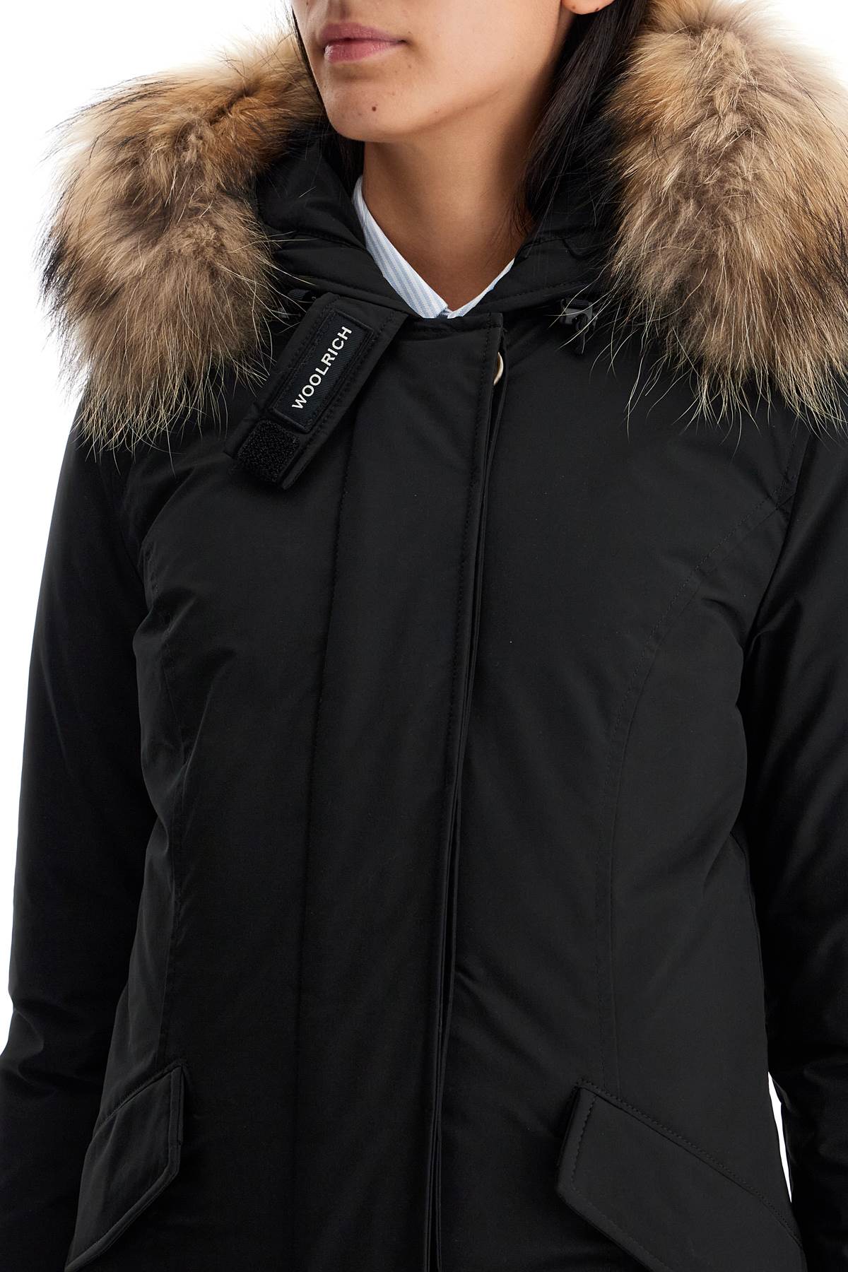 Shop Woolrich Luxury Arctic Parka With Fur In Black