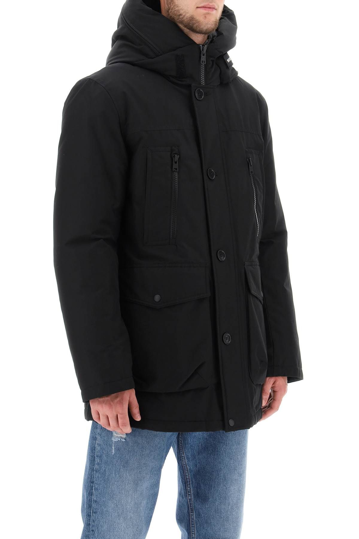 Shop Woolrich 'arctic' Parka In Ramar Fabric In Black