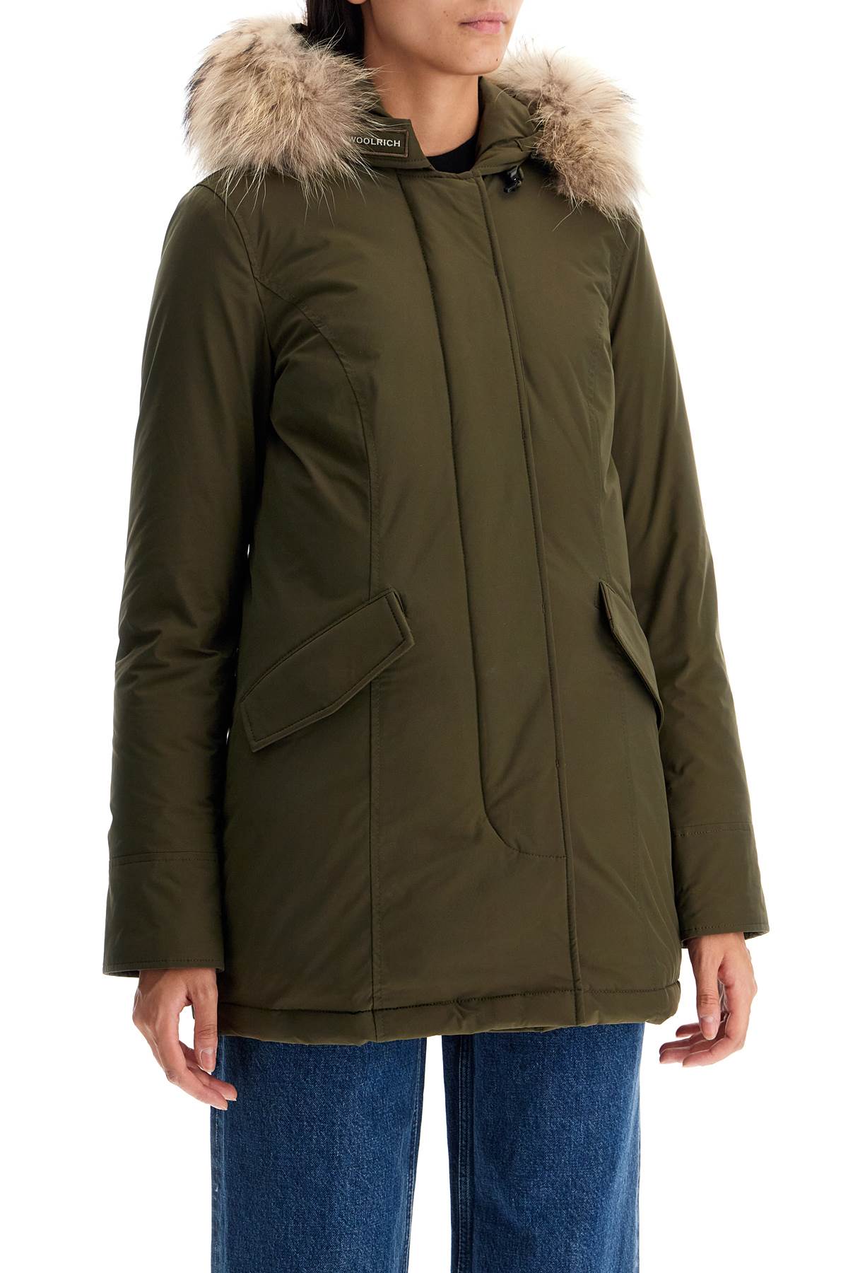 Shop Woolrich Luxury Arctic Parka With Fur In Khaki