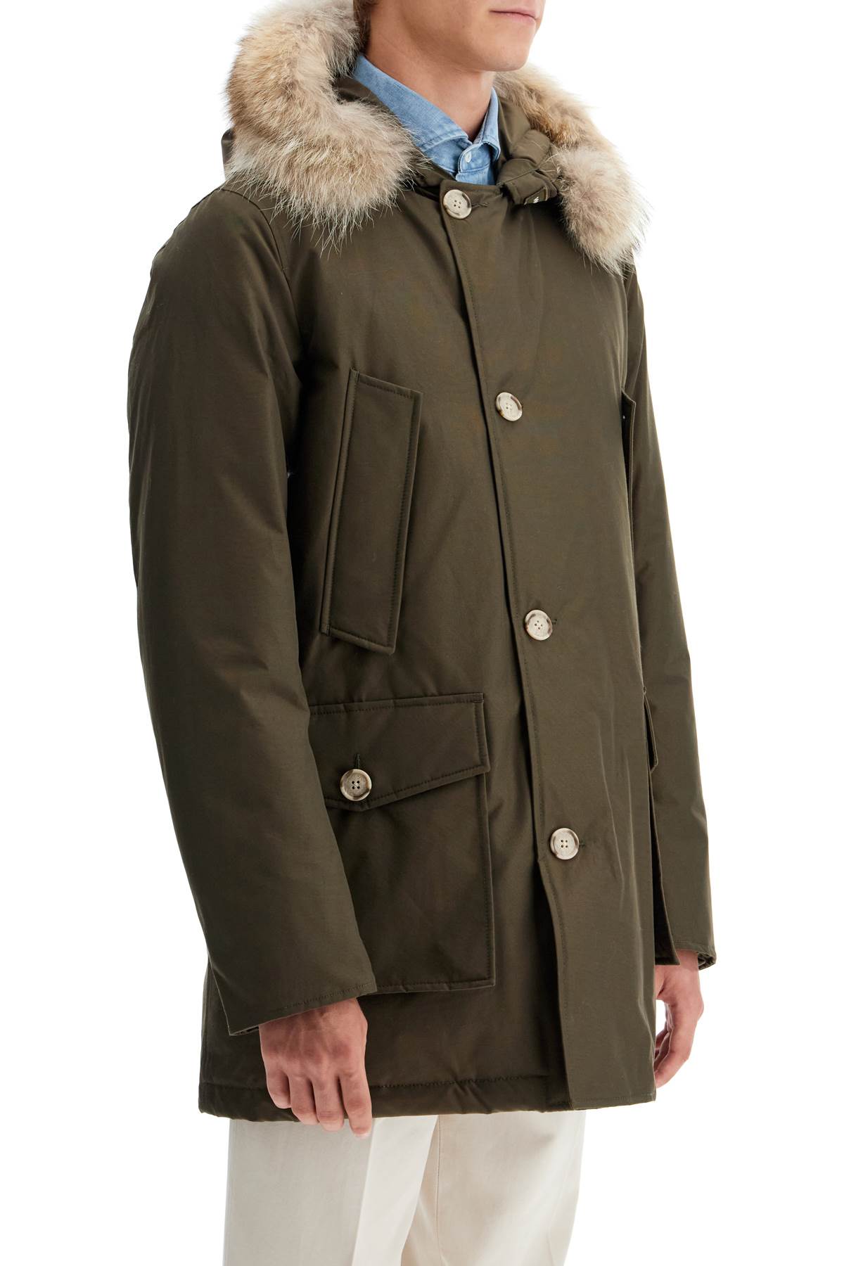 Shop Woolrich "arctic Parka In Ramar Cloth In Khaki