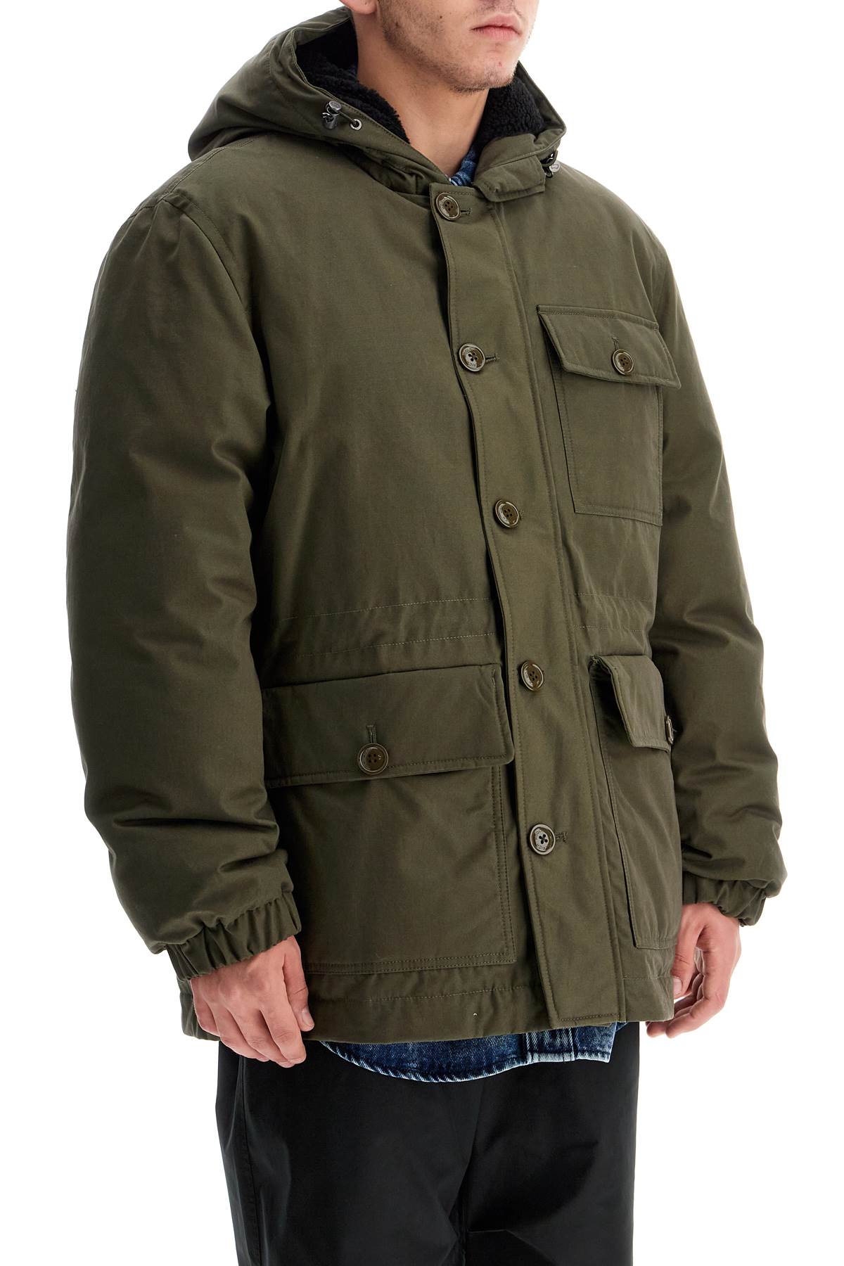 Shop Woolrich Short Byrd Parka In Green