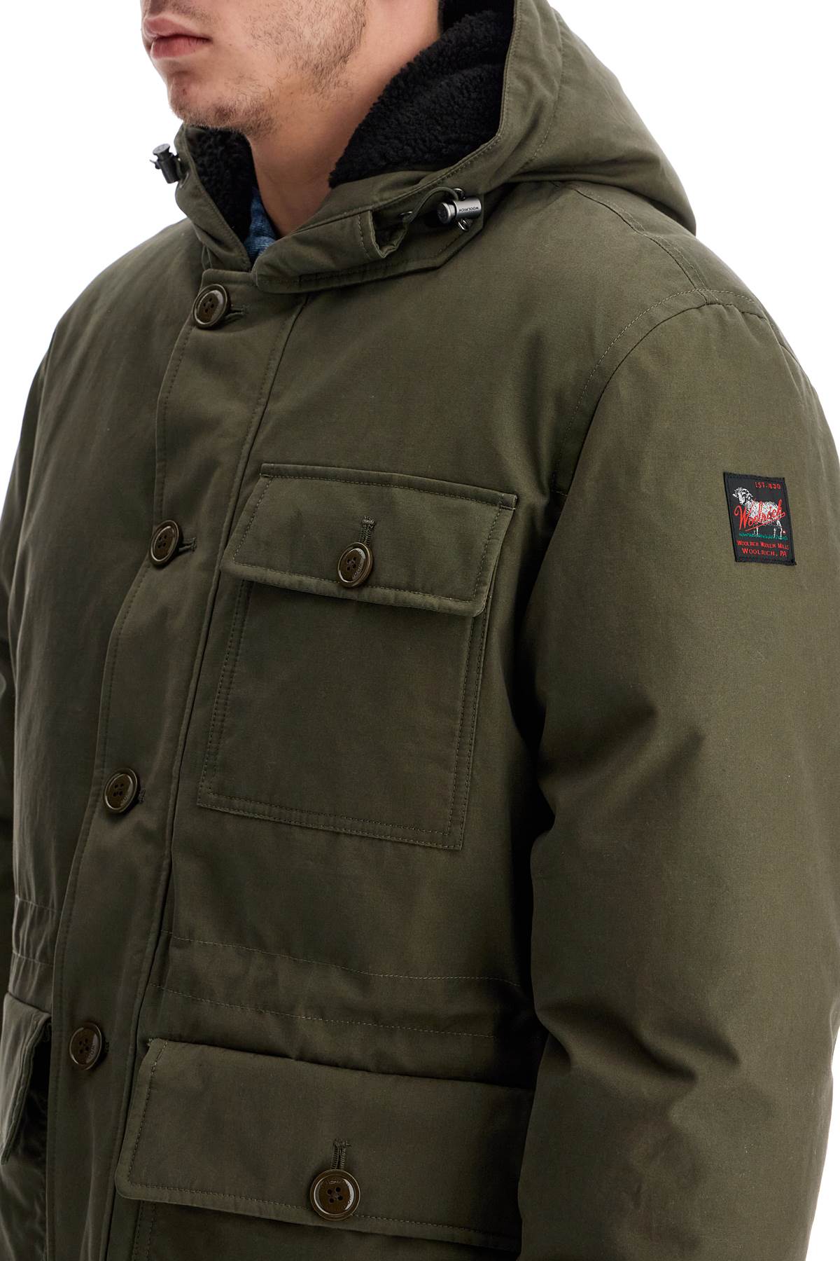 Shop Woolrich Short Byrd Parka In Green